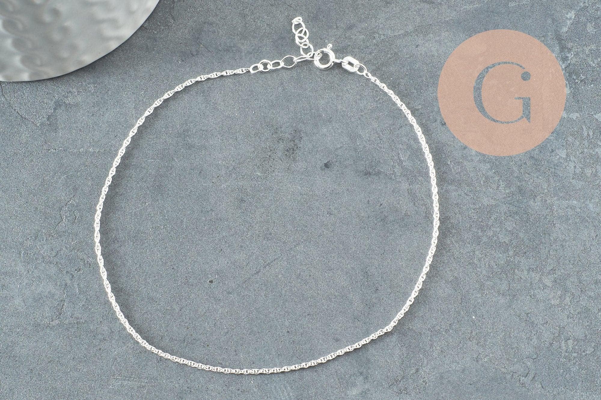 Gingerlily Chaînes pour bijoux DIY cheville argent 925 24cm x1