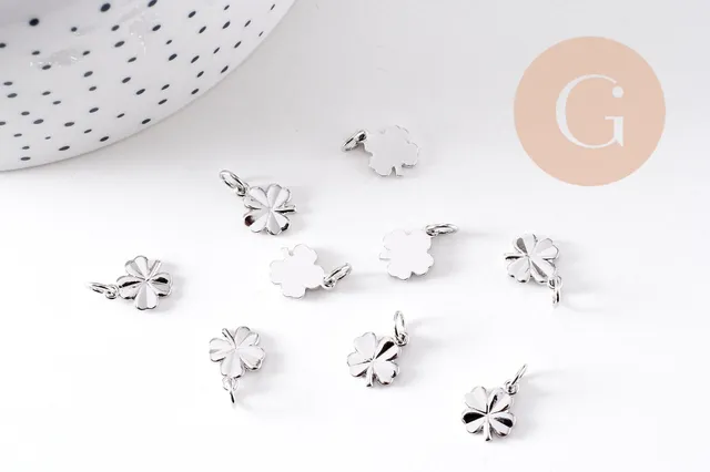 Gingerlily Pendentifs G10516 pendentif trèfle platine 11 mm x2