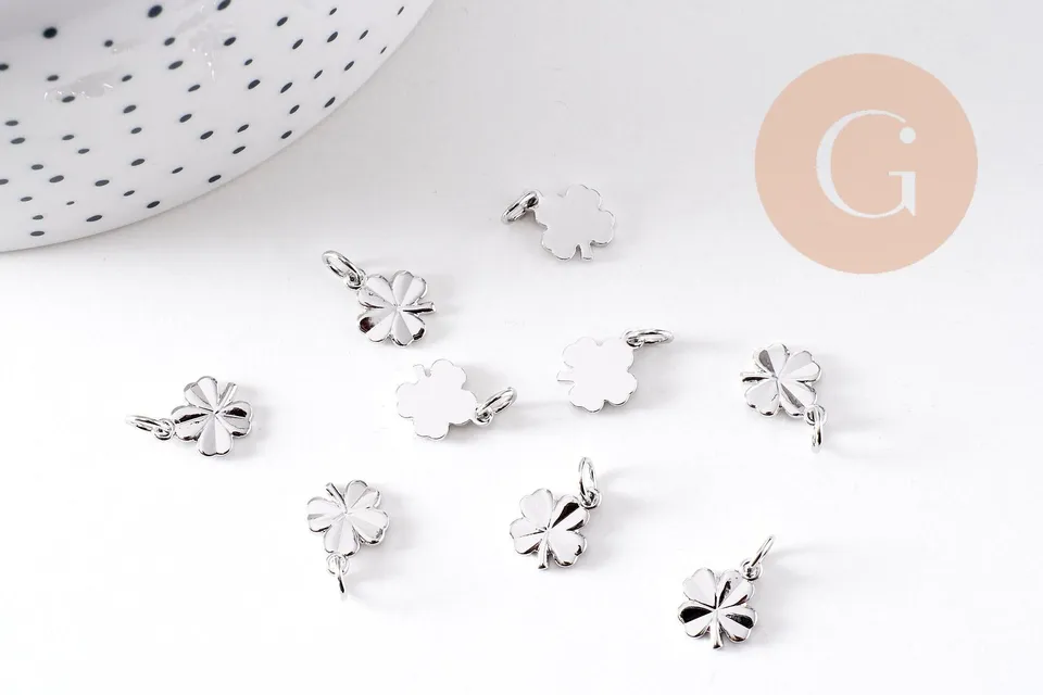 Gingerlily Pendentifs G10516 pendentif trèfle platine 11 mm x2