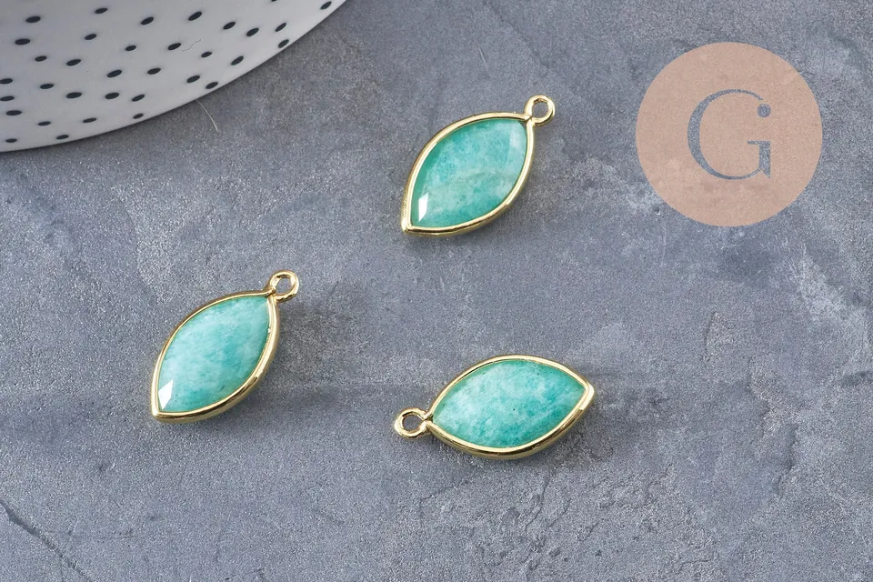 Gingerlily Pendentifs G10980 pendentif marquise amazonite 22mm
