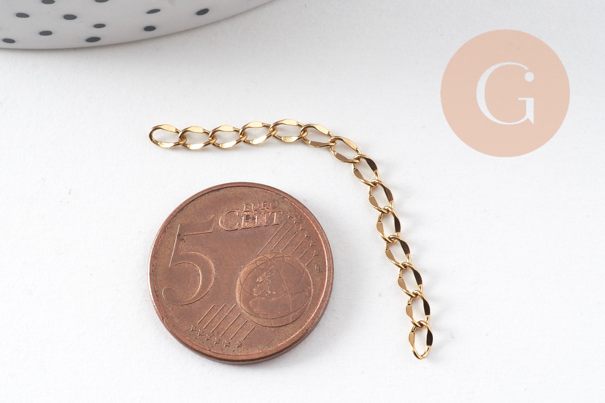Gingerlily Chaînes bijoux DIY G10908 chaîne extension acier doré 52mm x5