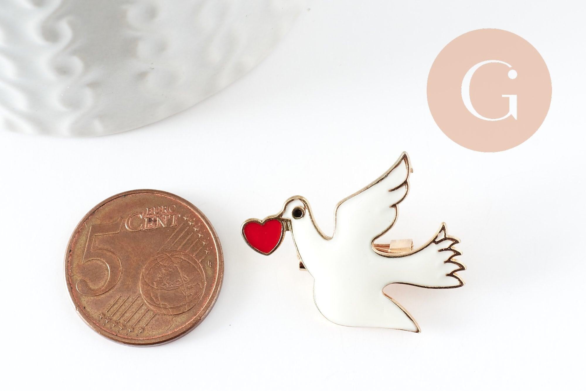 Gingerlily Broches et pin's Broche colombe G9460 doré 29mm x1