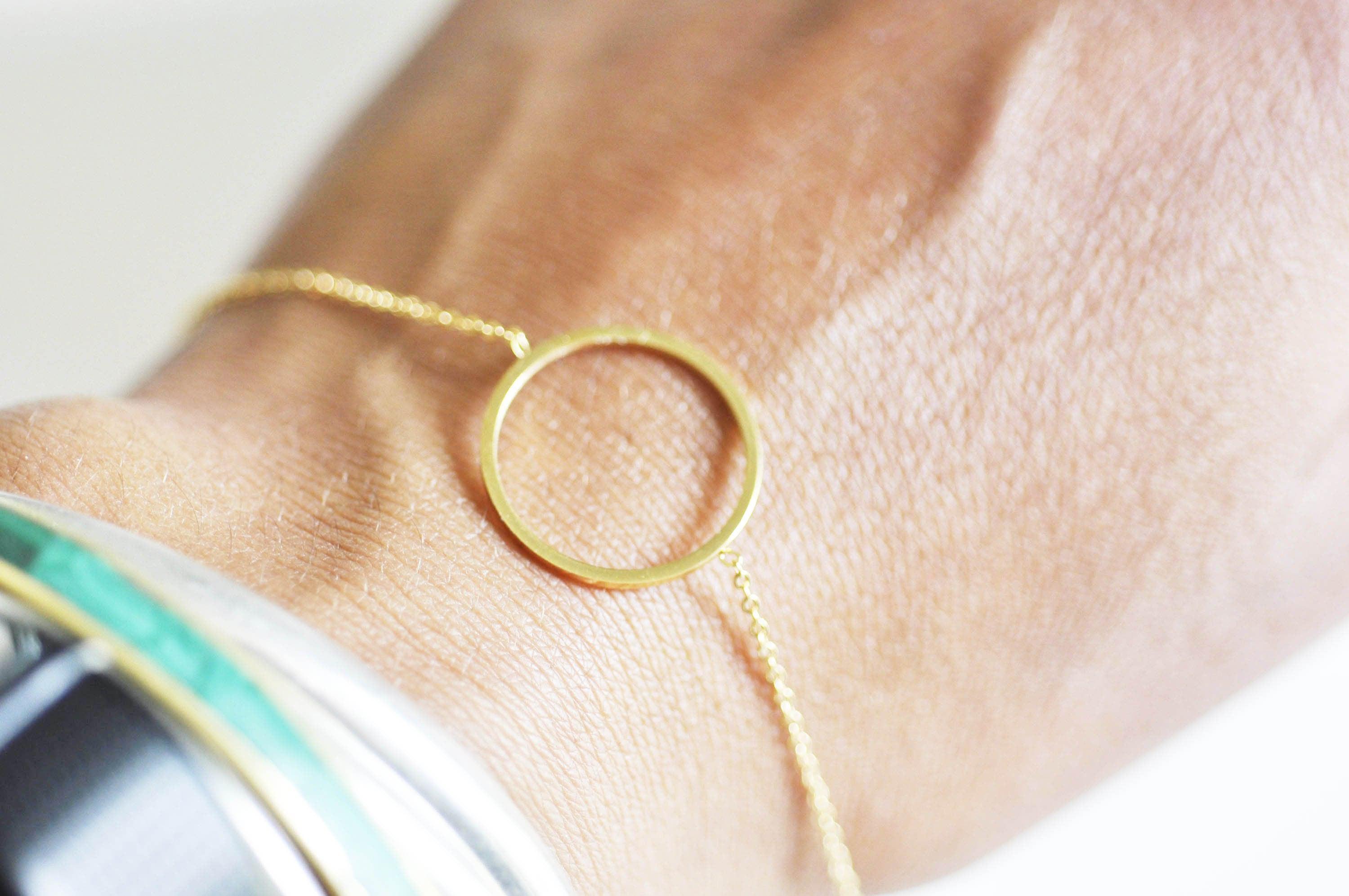 Gingerlily Cercle G2906 bracelet acier doré 14k 19cm fin