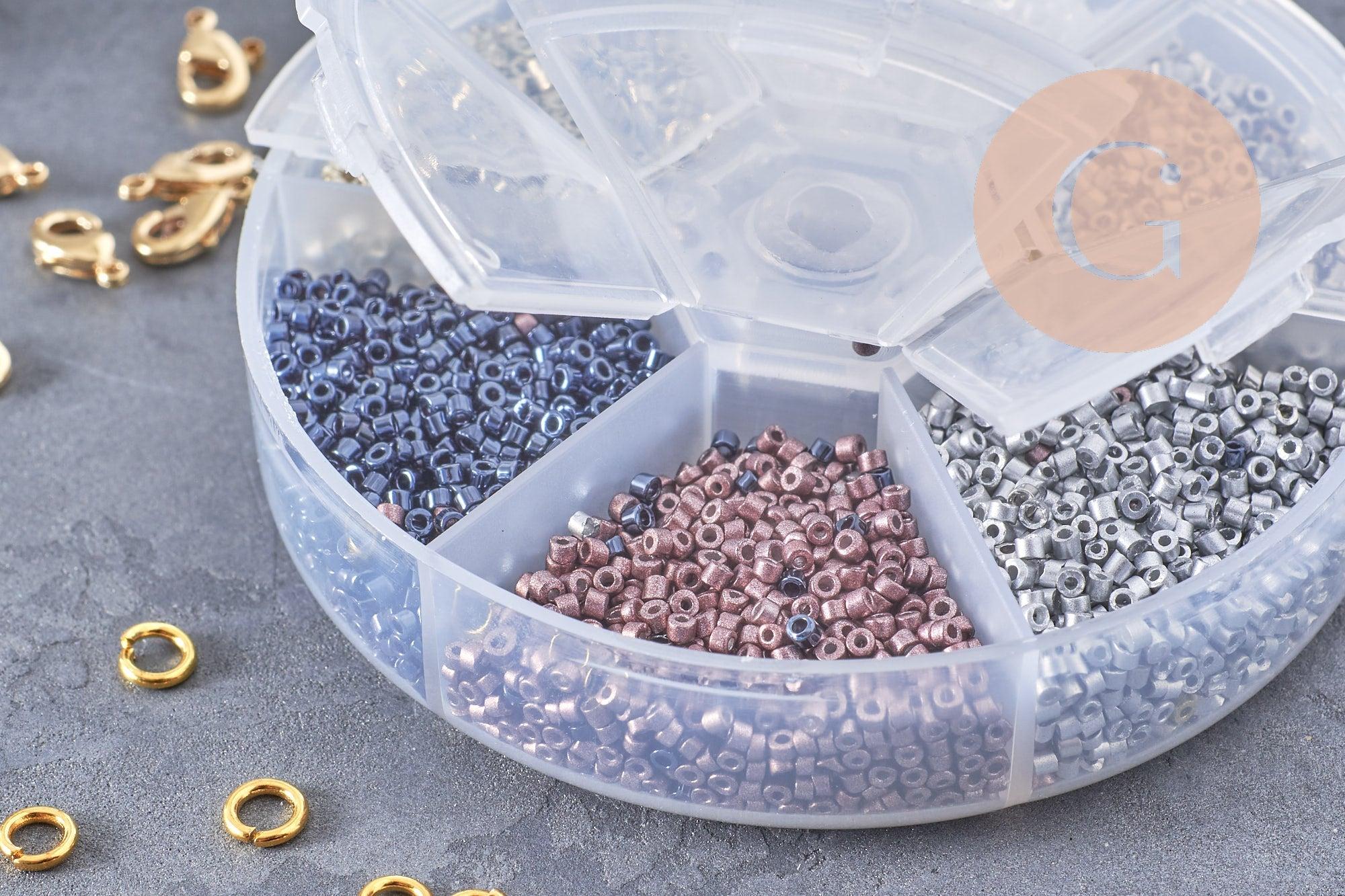 Gingerlily Kits G9193 kit perles rocaille tube noir argent blanc