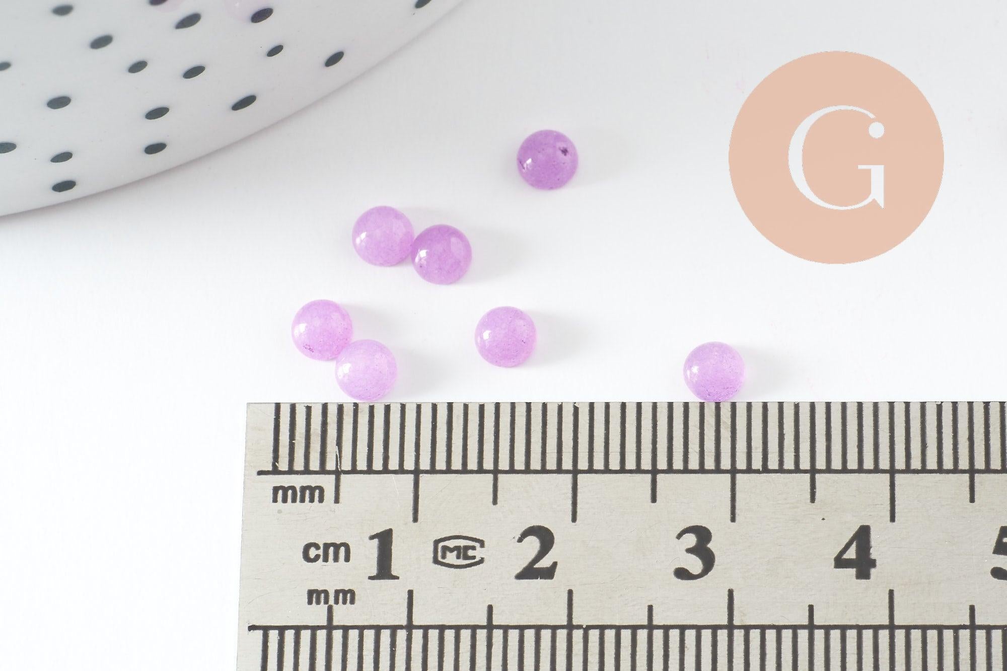Gingerlily Perles G9948 cabochon rond jade violet clair 4mm x1