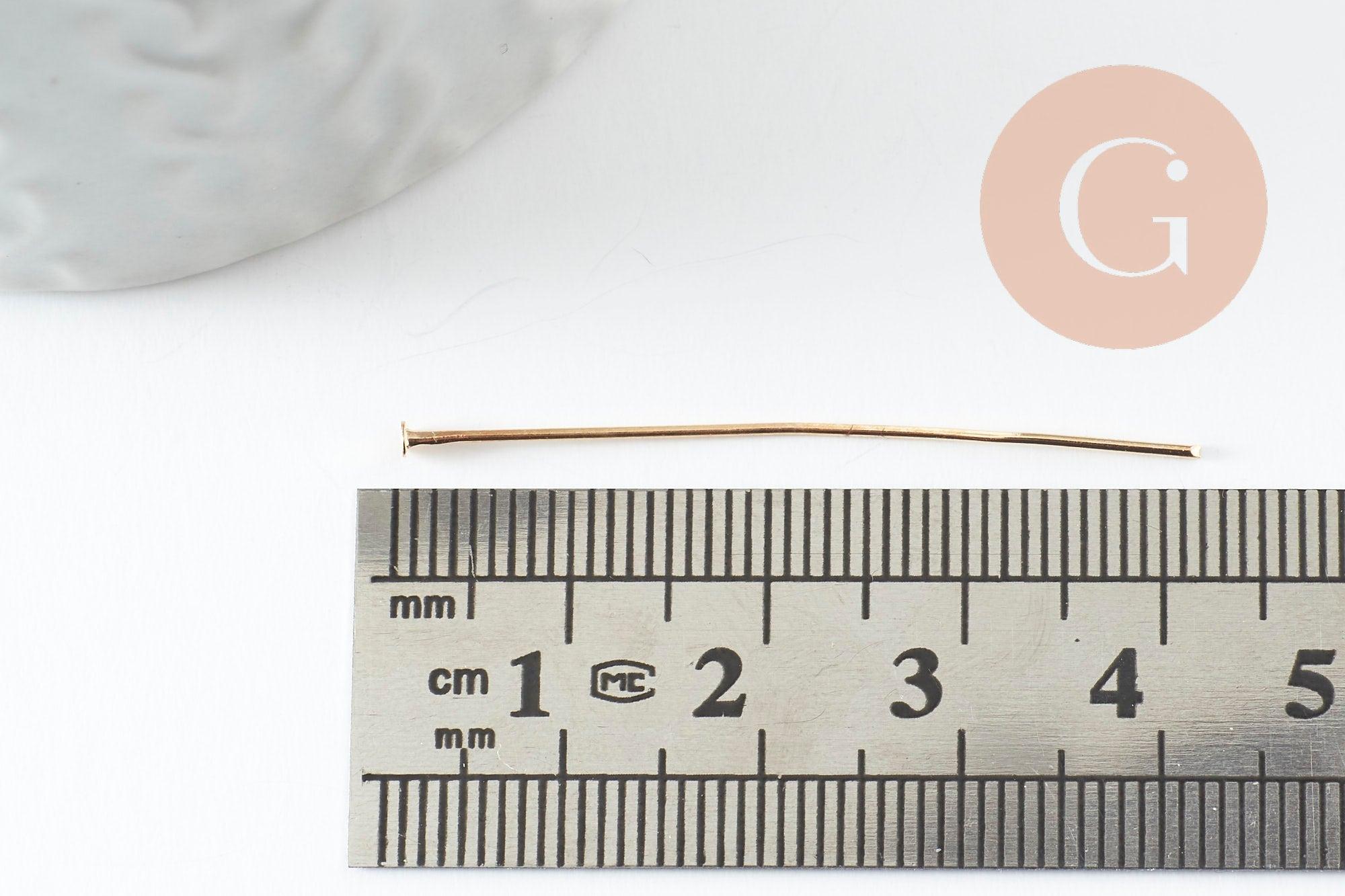 Gingerlily Apprêts G9469 tiges tête clou doré 40mm 10g