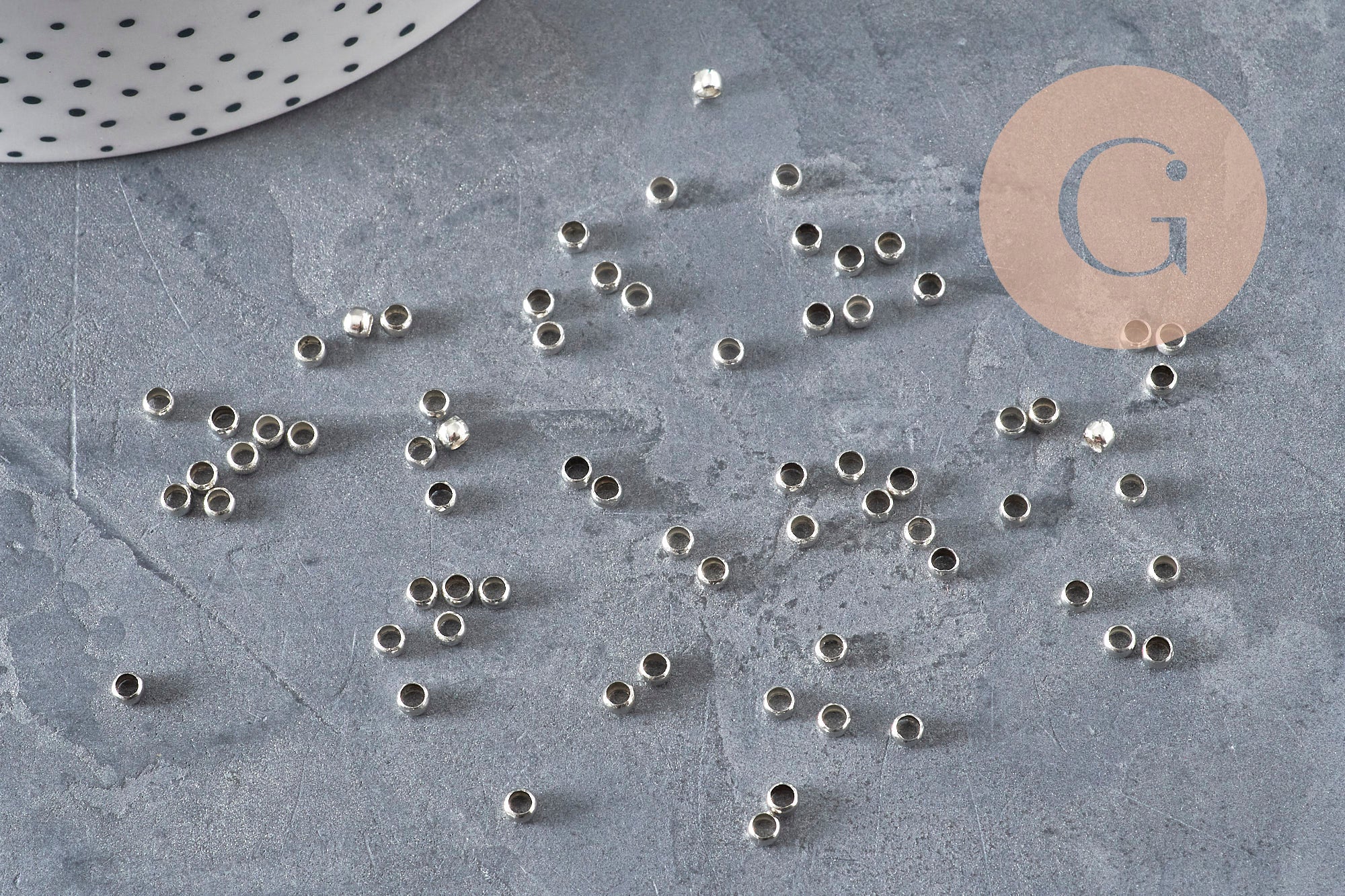 Gingerlily G11207 perles à écraser laiton argenté 3mm 2g