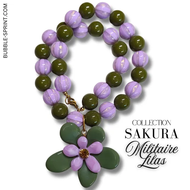ARTSHOP Sakura collier militaire lilas kit à faire 48 cm