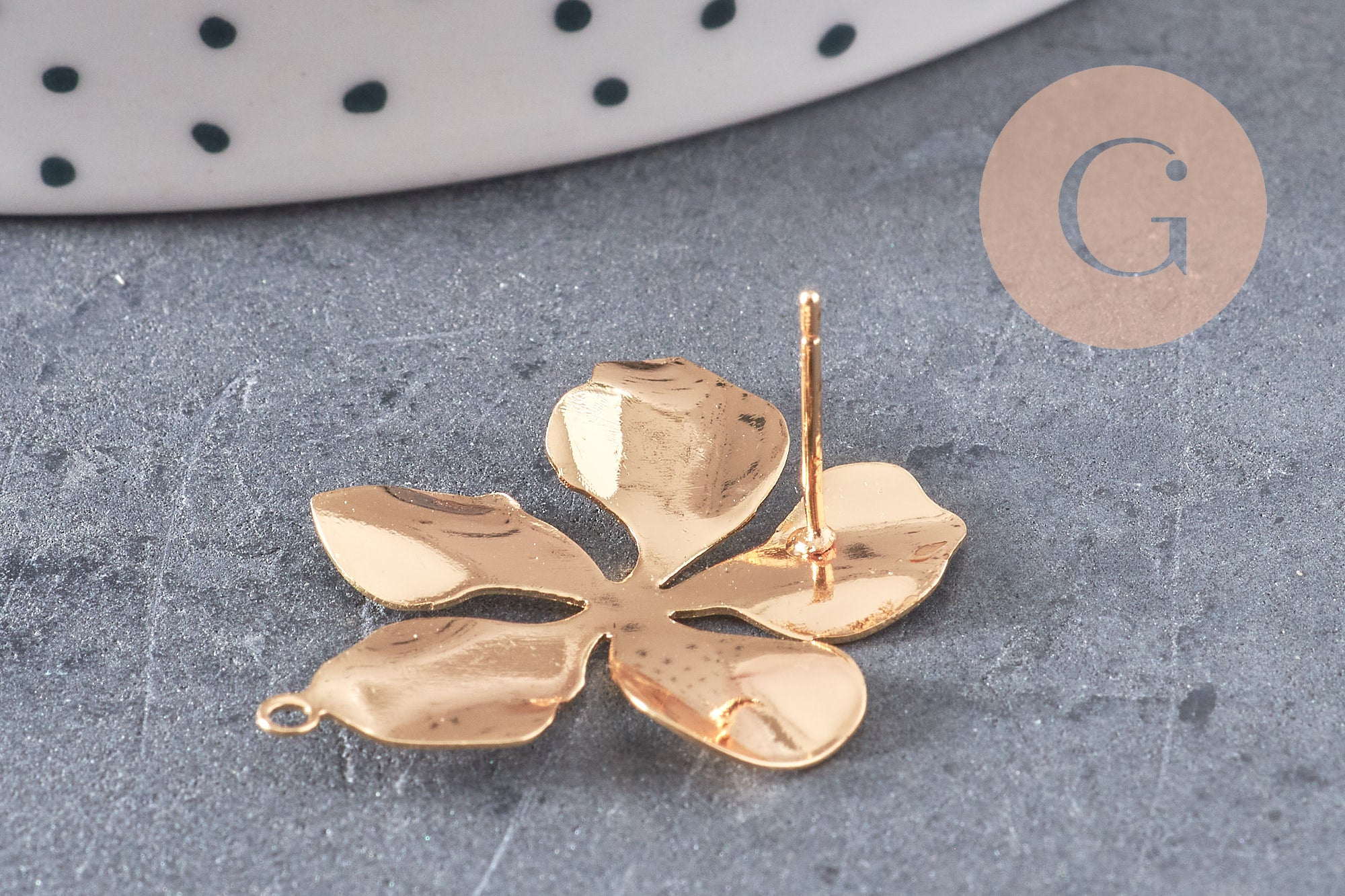 Gingerlily G10757 boucles d'oreilles fleur doré 18K x2