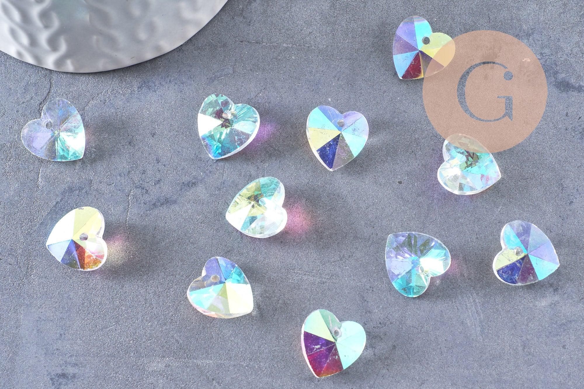 Gingerlily Pendentifs G10413 cœur cristal transparent 14mm x10
