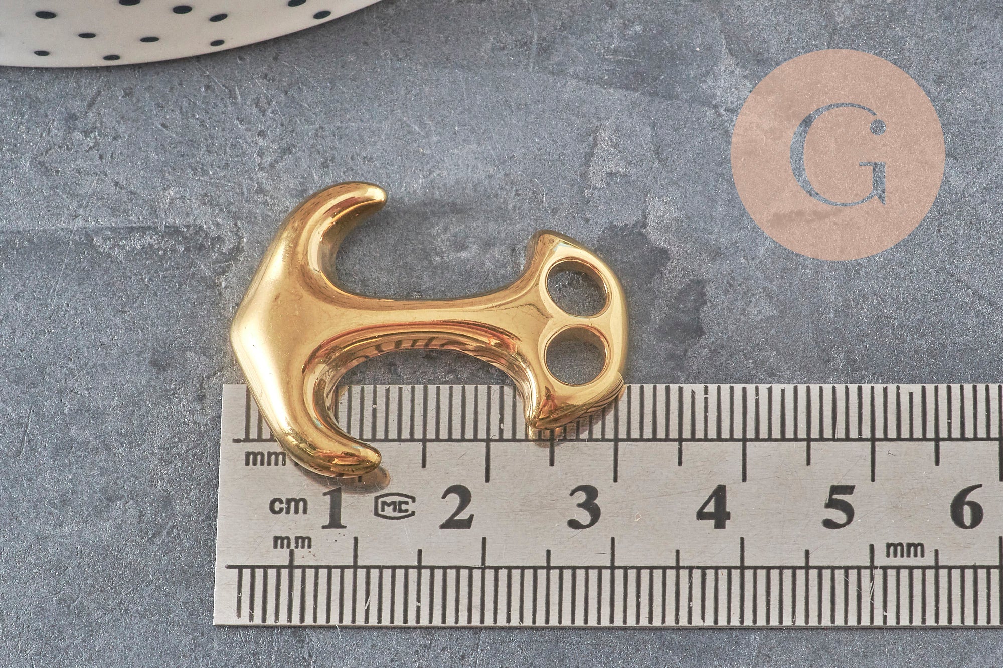Gingerlily Apprêts DIY G11363 fermoir ancre acier doré 31mm