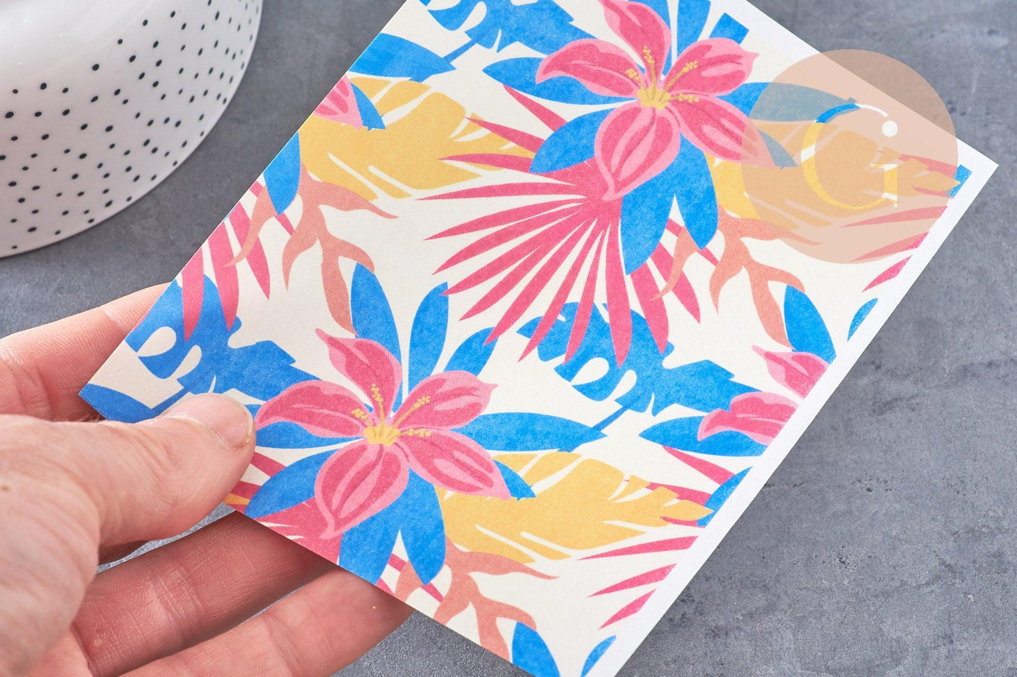 Gingerlily Pâte polymère G10782 feuille transfert fleurs 14x10cm