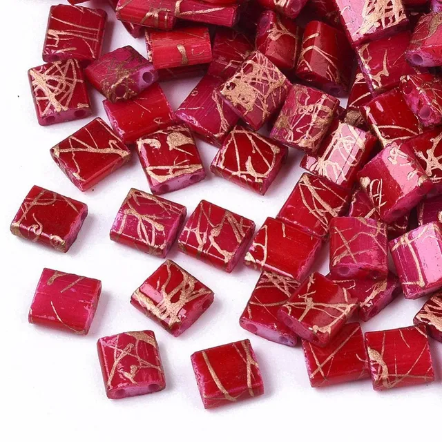 Gingerlily Perles G5477 perles rocaille carré rouge 4.5mm x50