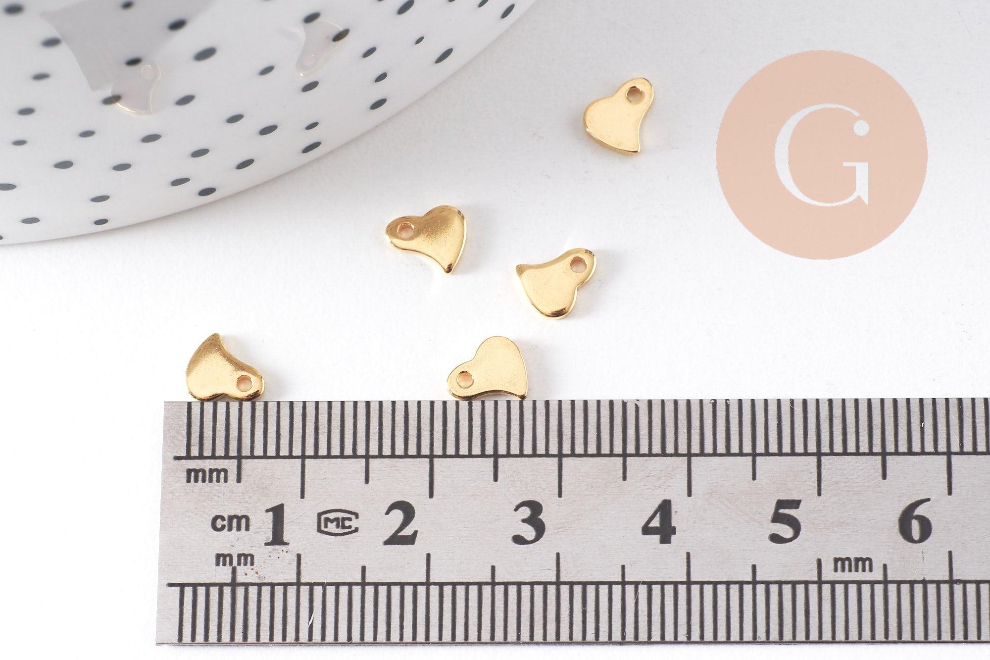 Gingerlily Pendentifs breloque coeur doré 6 mm x10