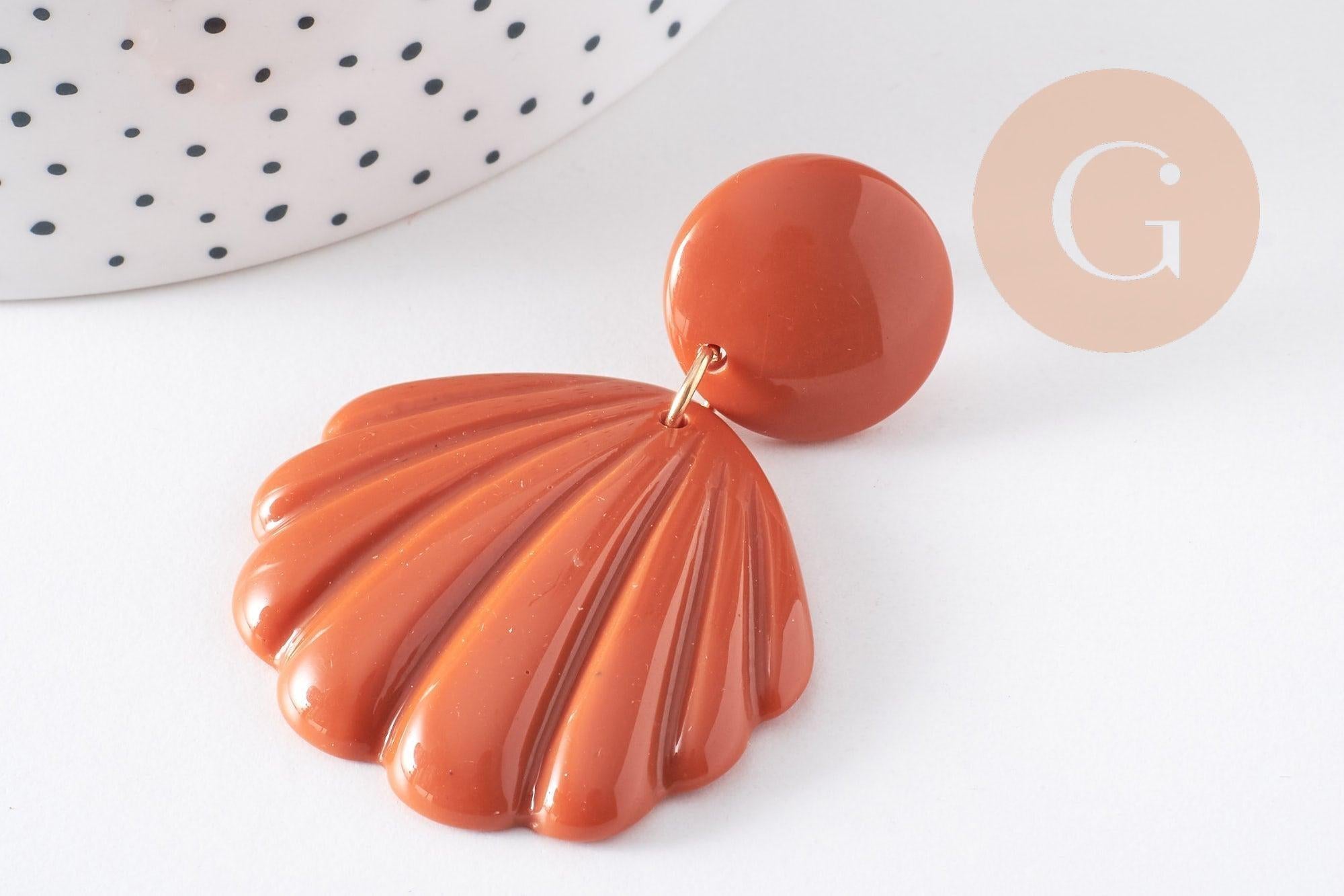 Gingerlily Pendentifs G10354 boucles doreilles coquillage marron la paire