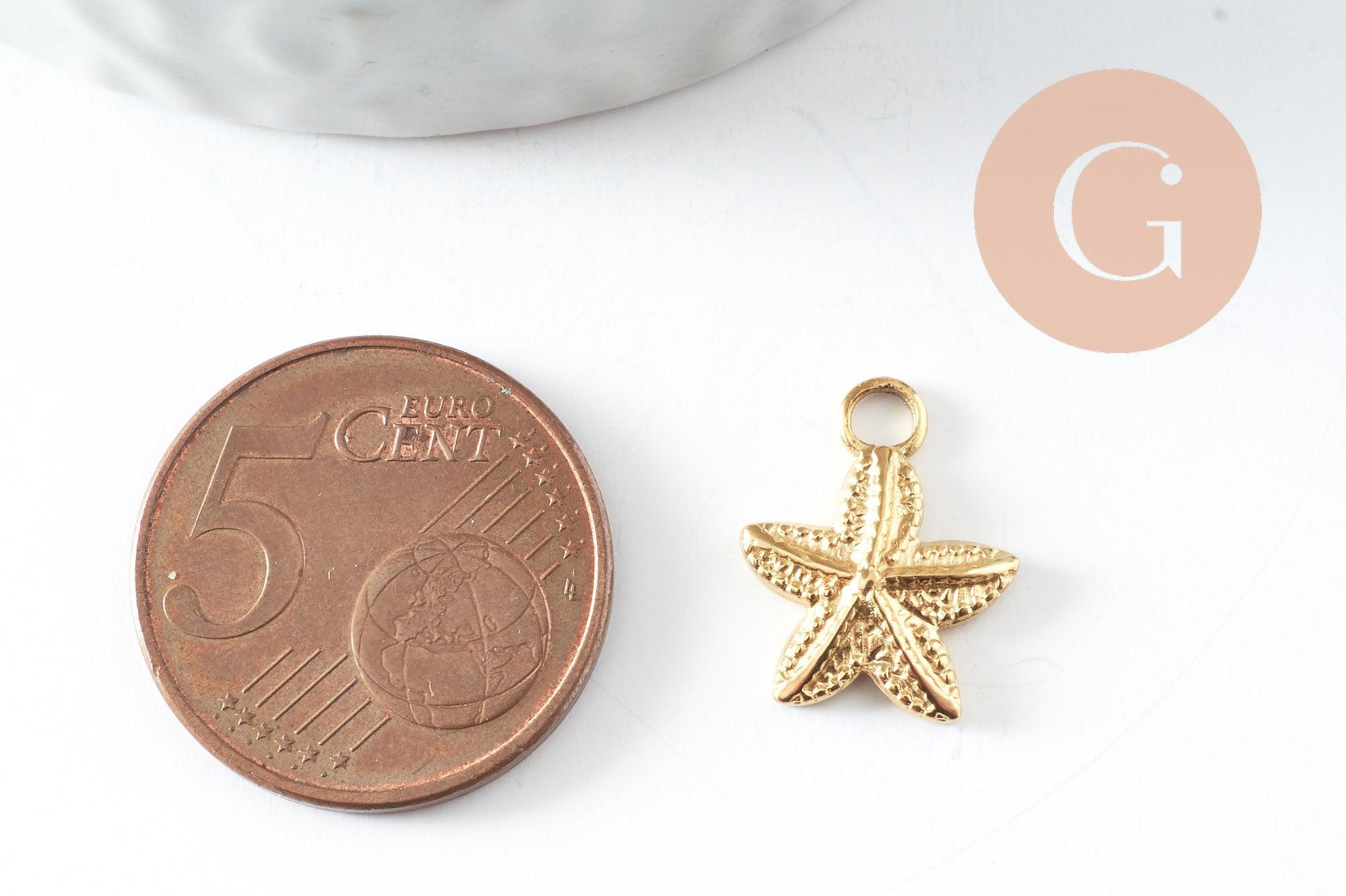 Gingerlily Pendentif étoile de mer acier doré 15.5mm x2 G9855