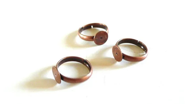 Gingerlily Apprêts support bague réglable cuivre plateau 1cm x4