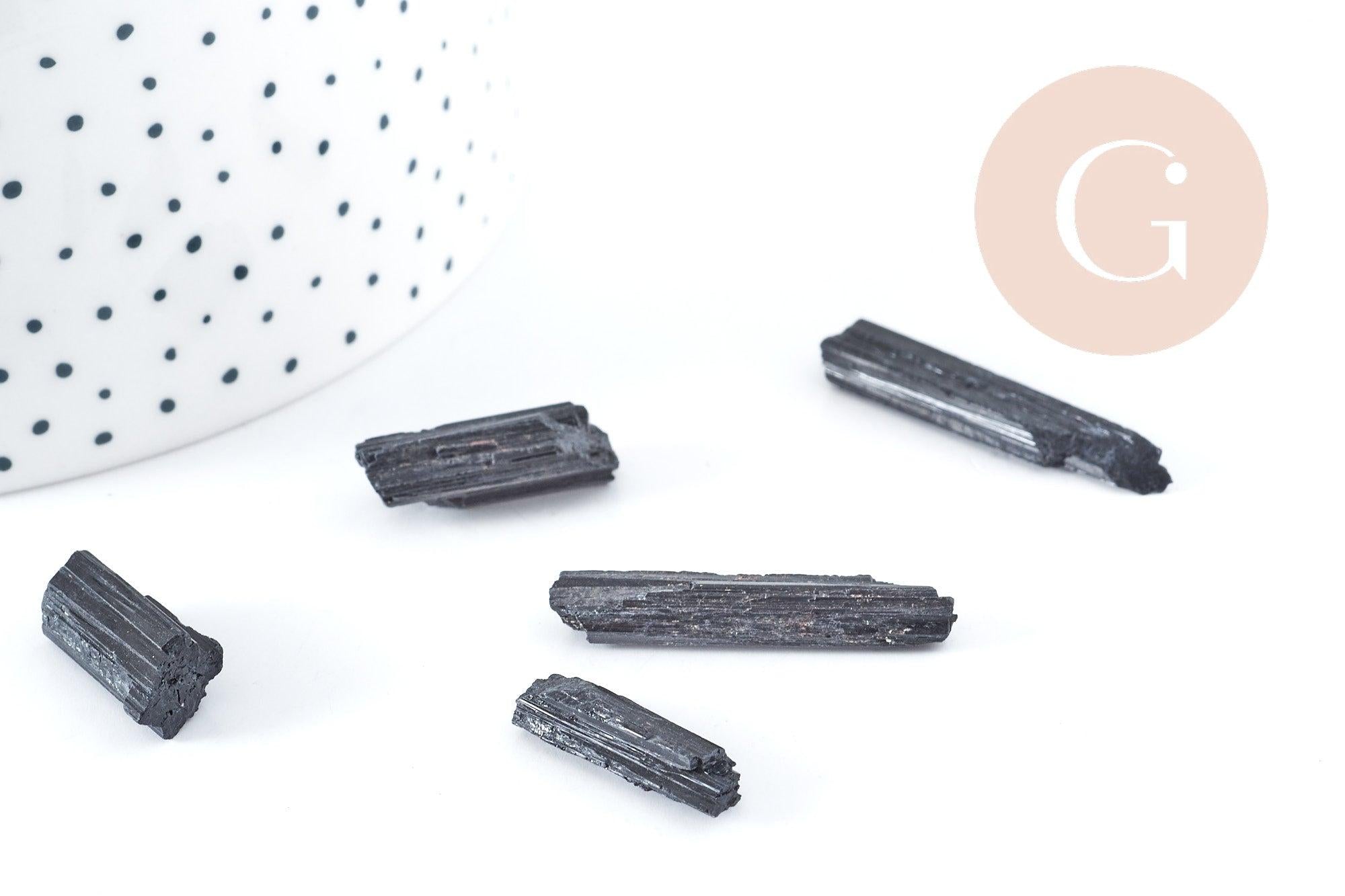 Gingerlily Pierres tourmaline noire brute 20-35 mm x1