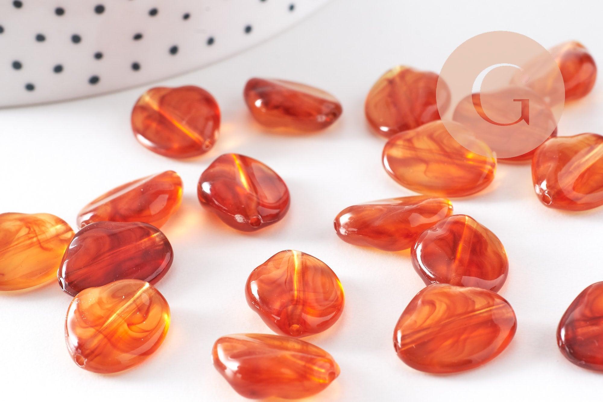 Gingerlily G10484 perles nuggets ambre 17mm acrylique x2