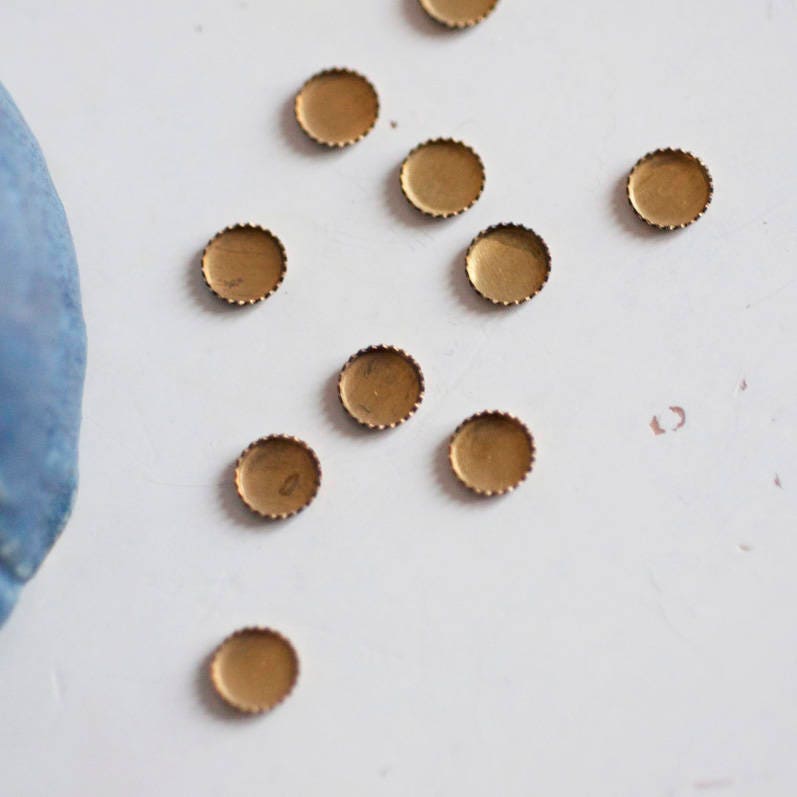 Gingerlily Apprêts support cabochon rond 6mm lot 50 sans nickel