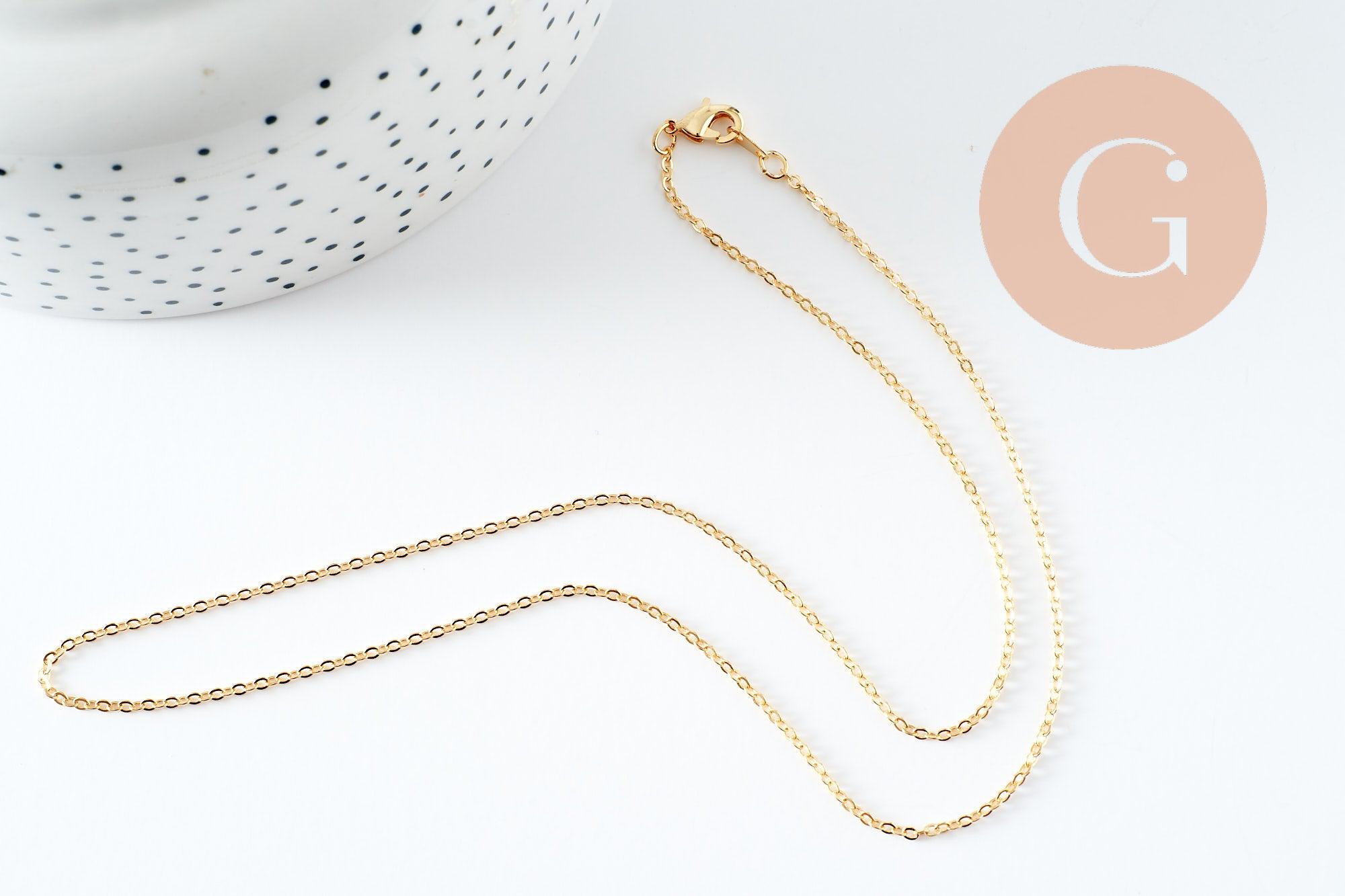 Gingerlily Chaîne collier forçat cuivre doré 16K 45cm 1.8mm x1