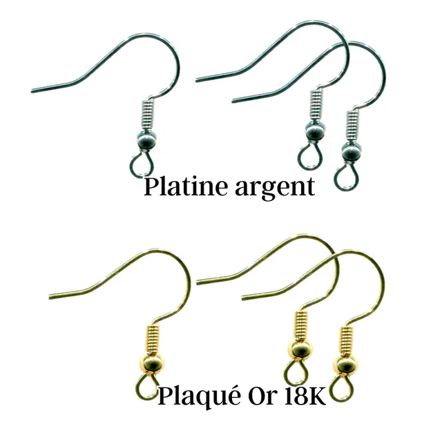 ARTSHOP Apprêts Crochets S boucles plaqué or x2