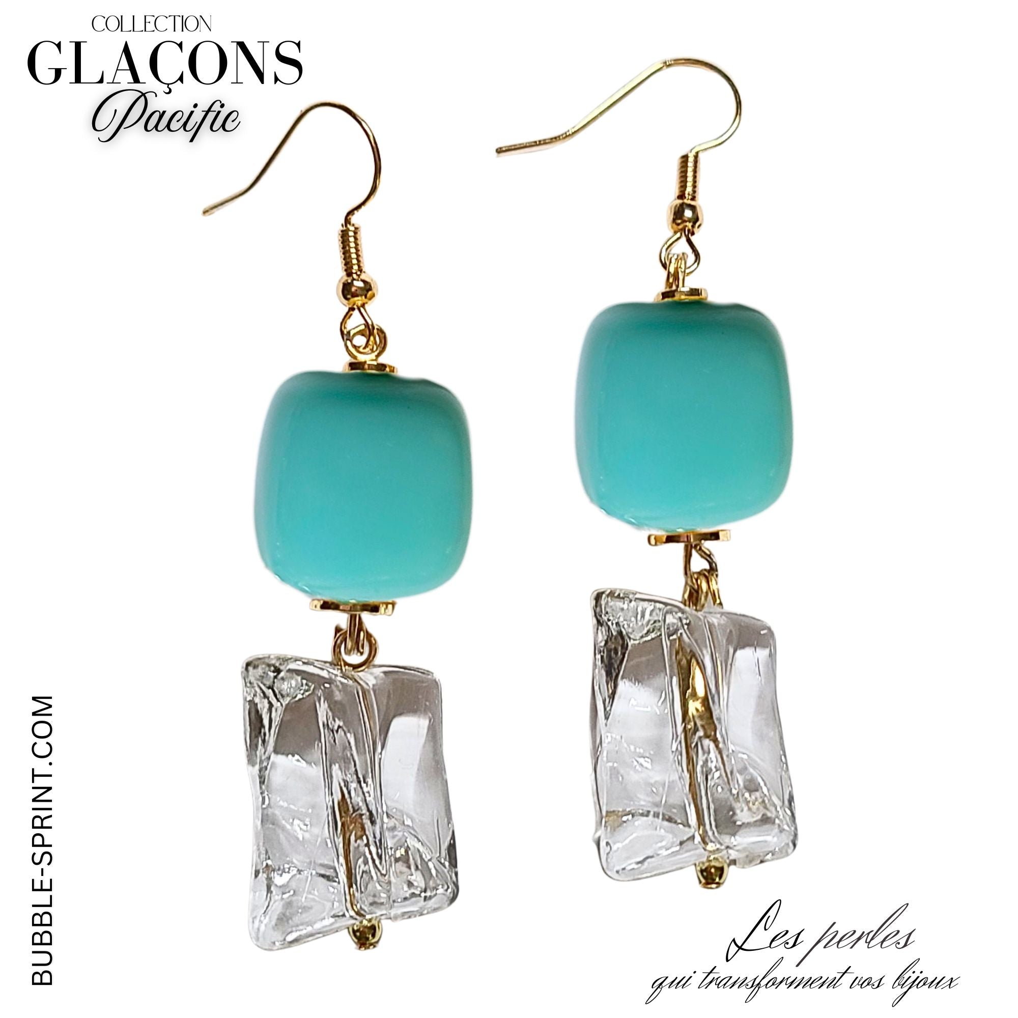 ARTSHOP Glaçons boucles Pacific 6 cm kit plaqué or