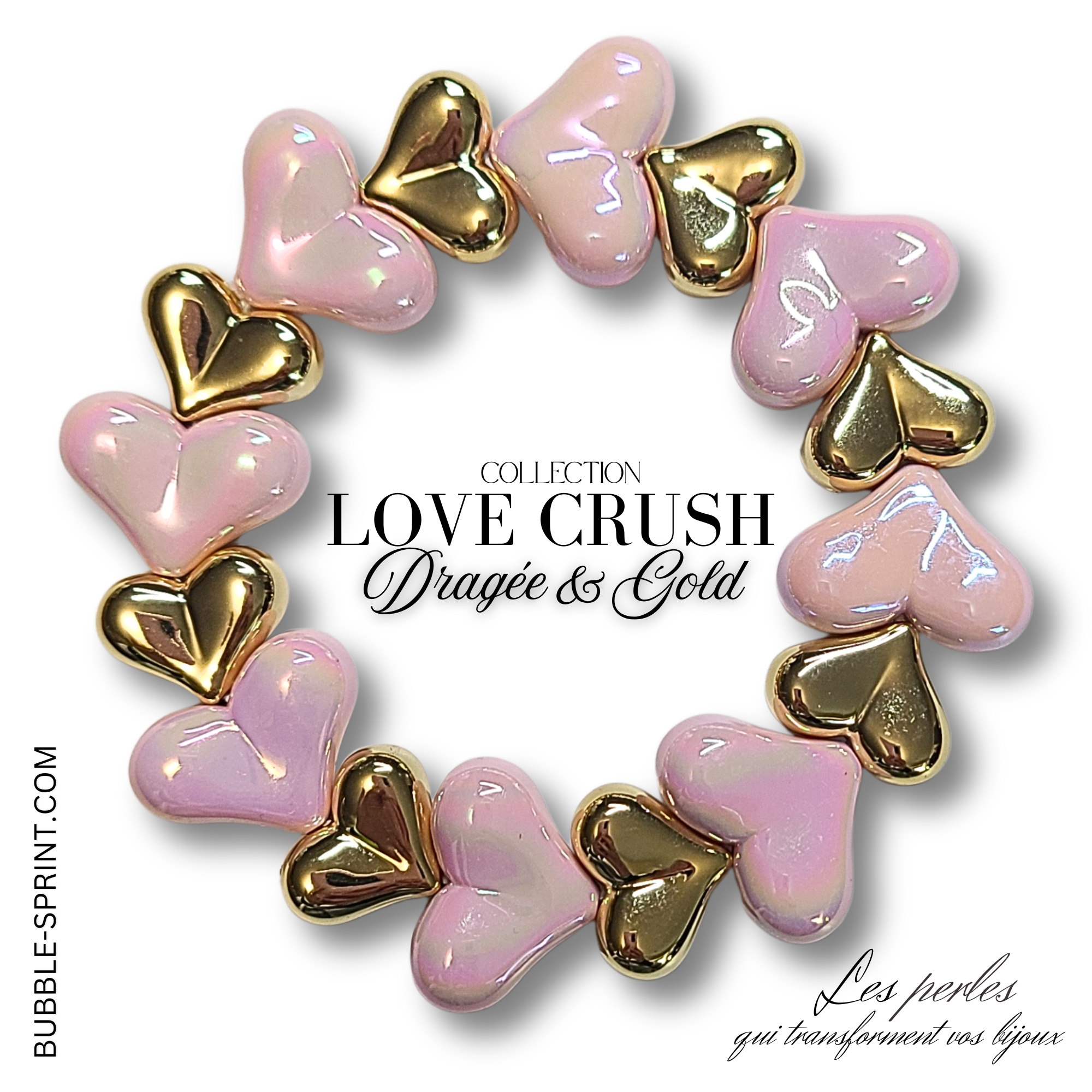 ARTSHOP Love Crush Dragée kit bracelet coeurs 5,5 cm