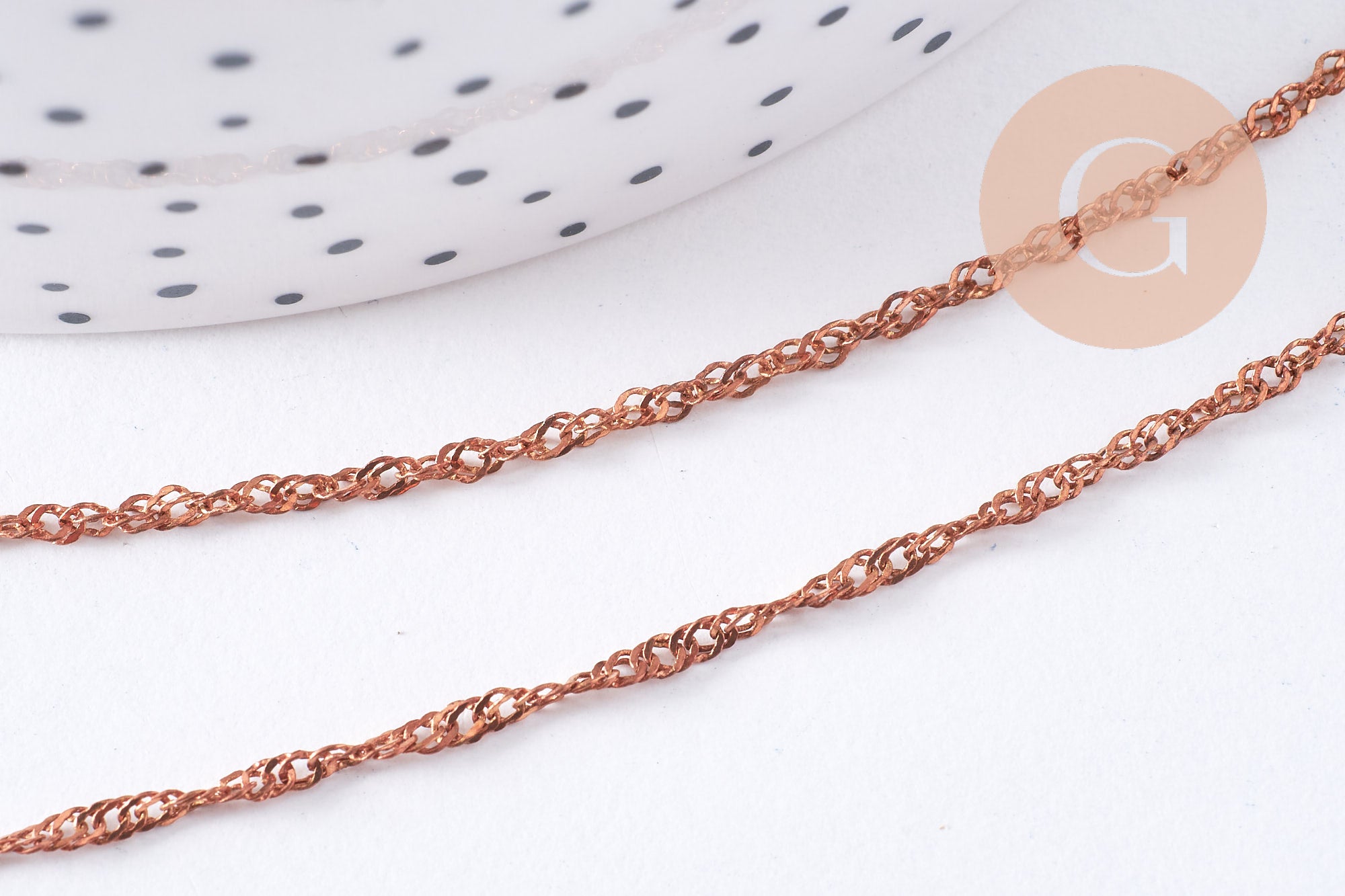 Gingerlily Chaînes DIY G6739 torsade Singapour cuivre 1 mètre