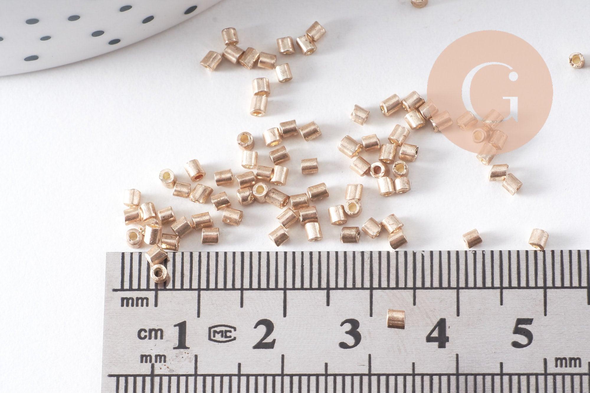 Gingerlily Perles rocaille tube or pâle perles verre 10 g
