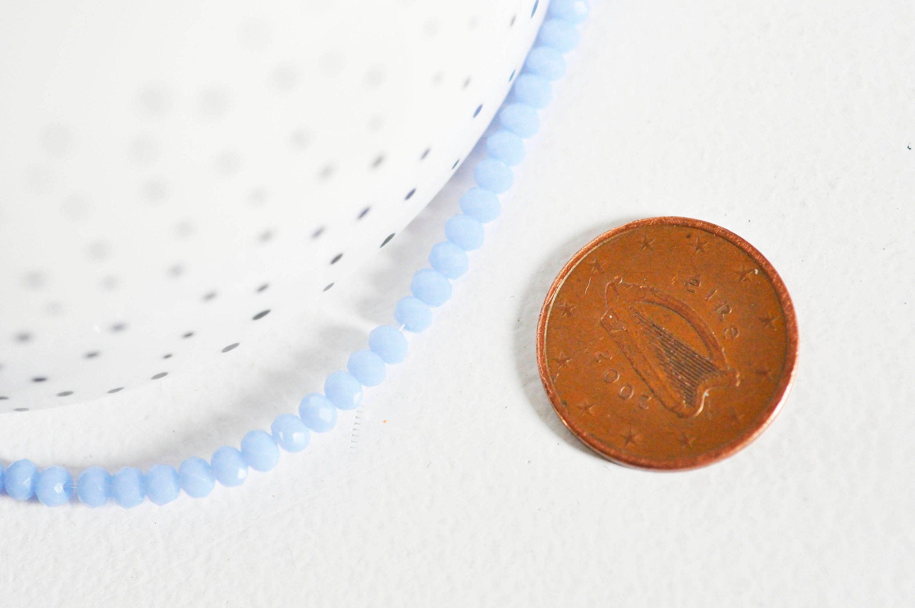 Gingerlily perles toupies cristal bleu lavande 3x2mm fil 135