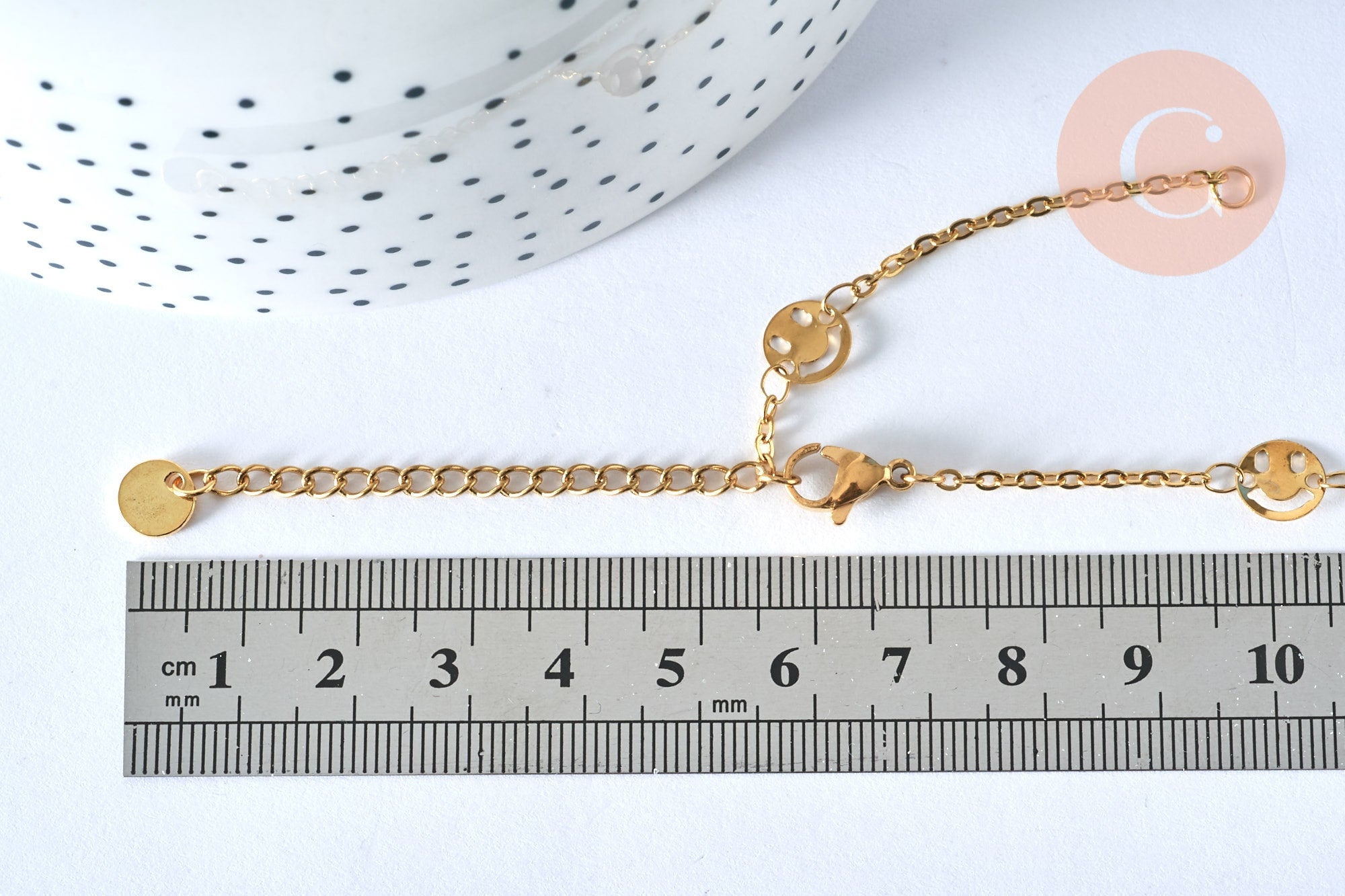 Gingerlily Base bracelet smiley acier doré 14cm x1