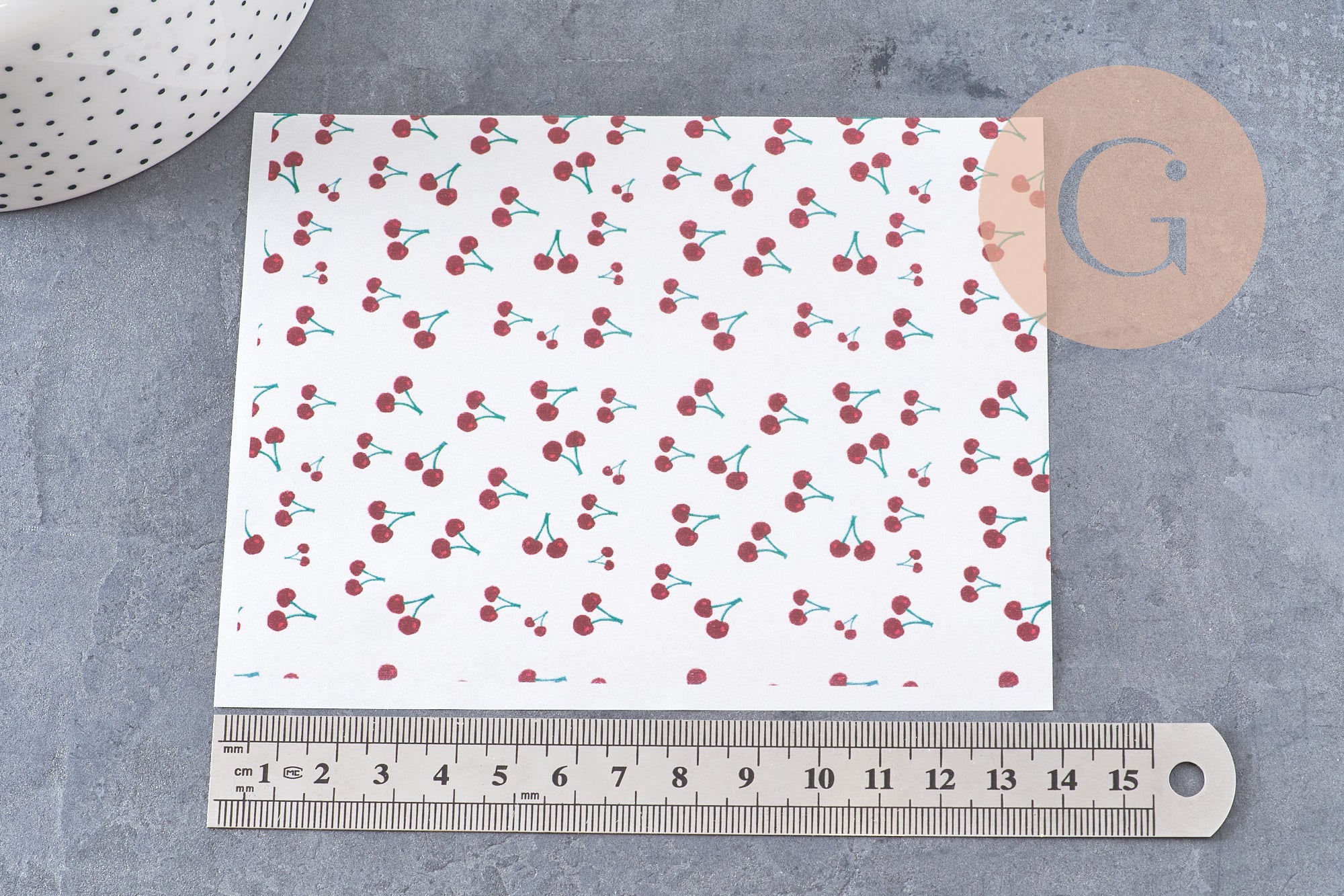 Gingerlily Pâte polymère G10765 feuille cerises 14x10 cm