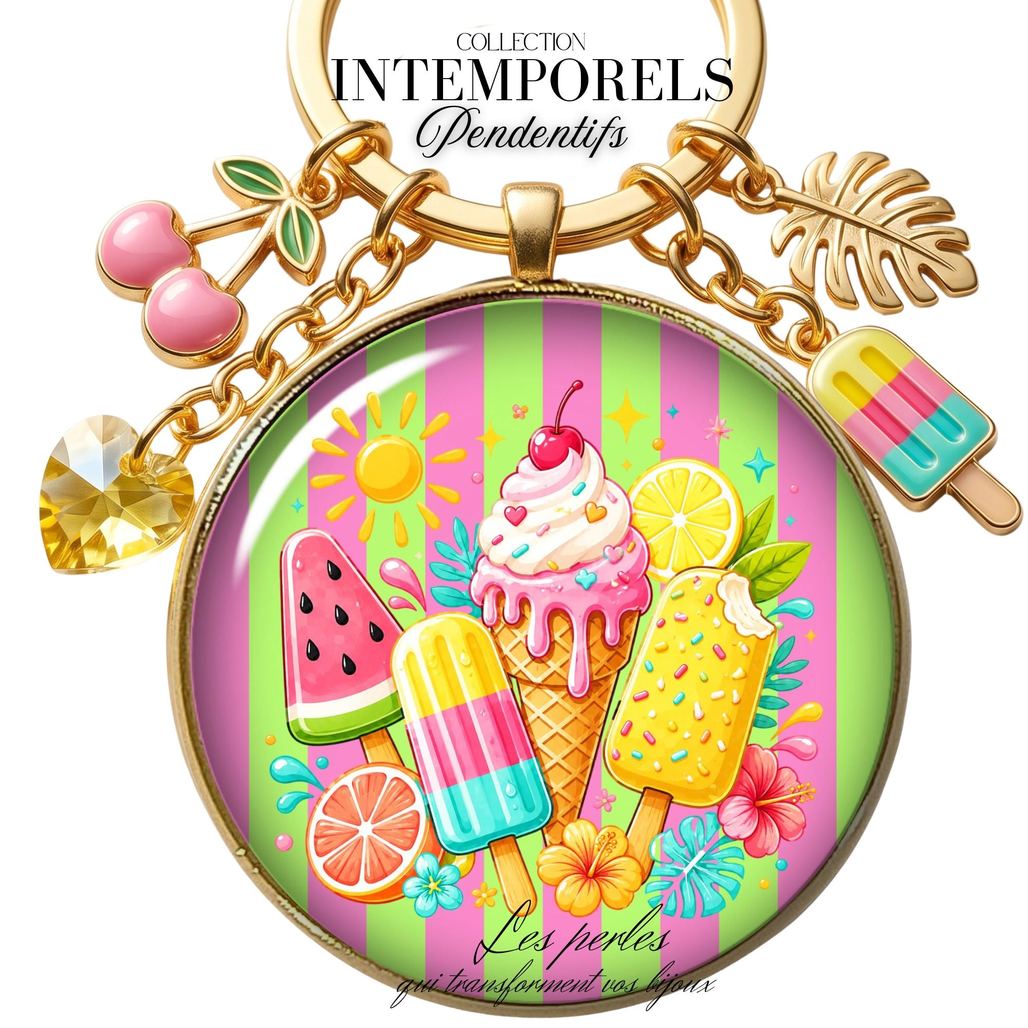 ARTSHOP Pendentifs Intemporel Glaces pendentif x1 plaqué or