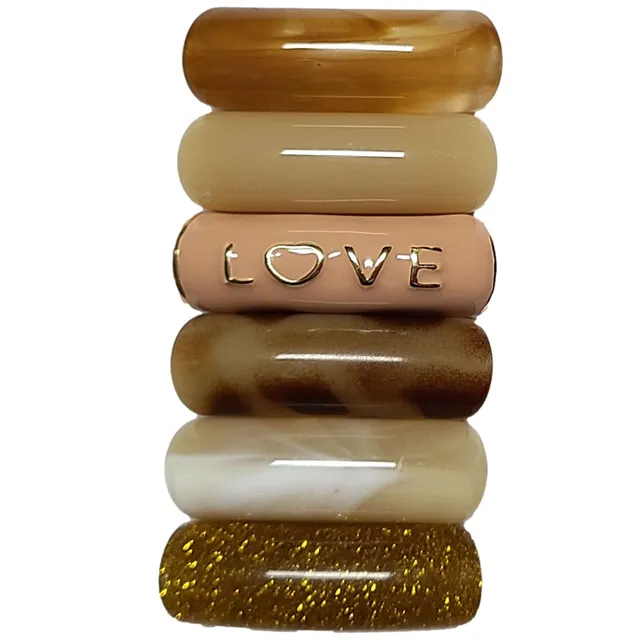 ARTSHOP Camaieux 136 tubes incurvés 12mm LOVE marron x6