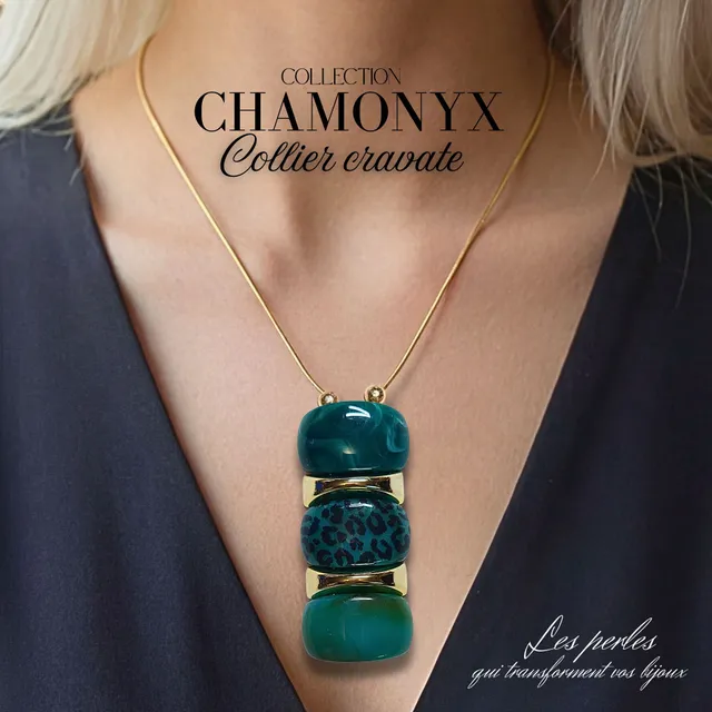 ARTSHOP Bijoux en KITS collier CHAMONYX Teal cordon 70cm