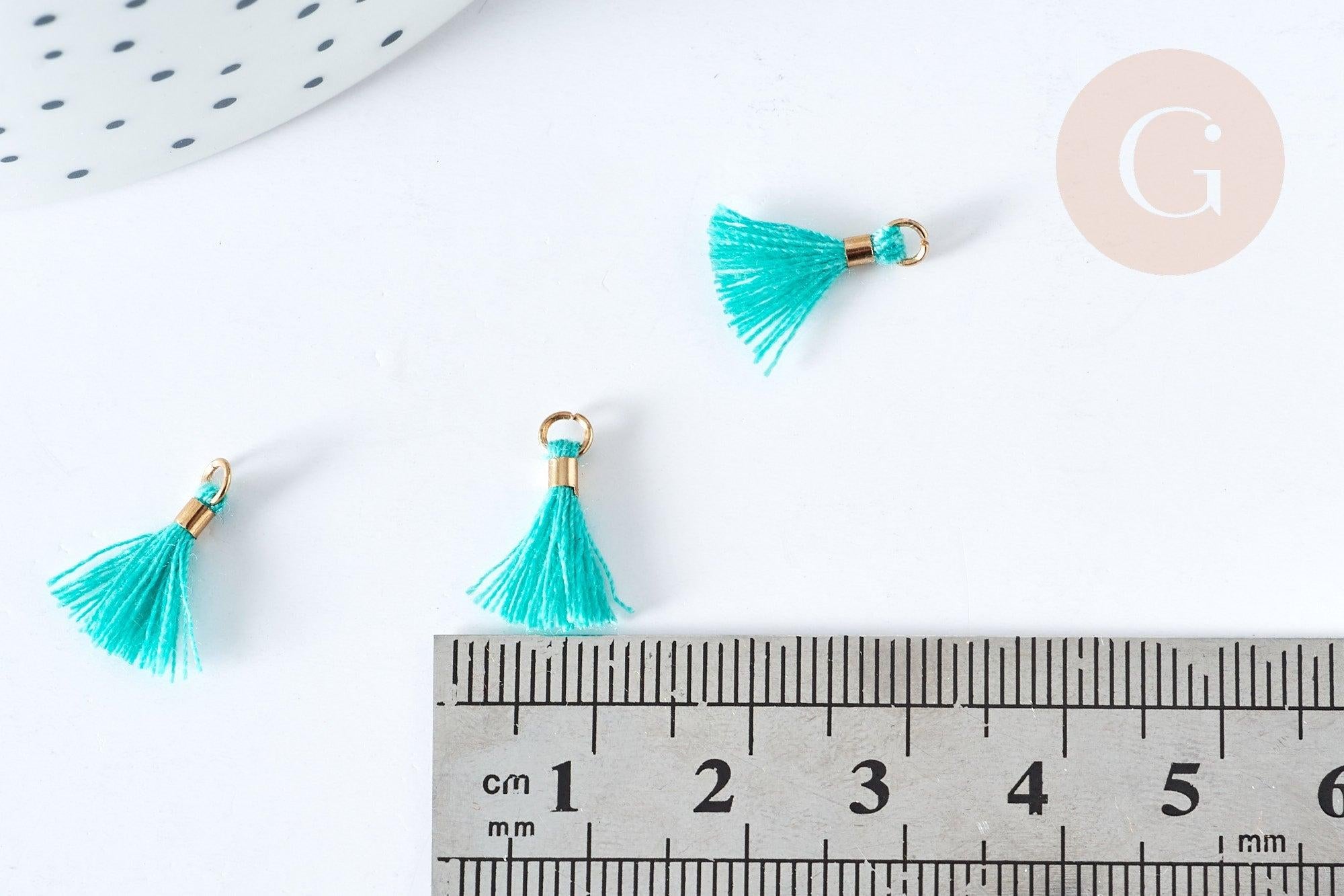 Gingerlily G8223 lot 10 pompons verts doré 15 mm