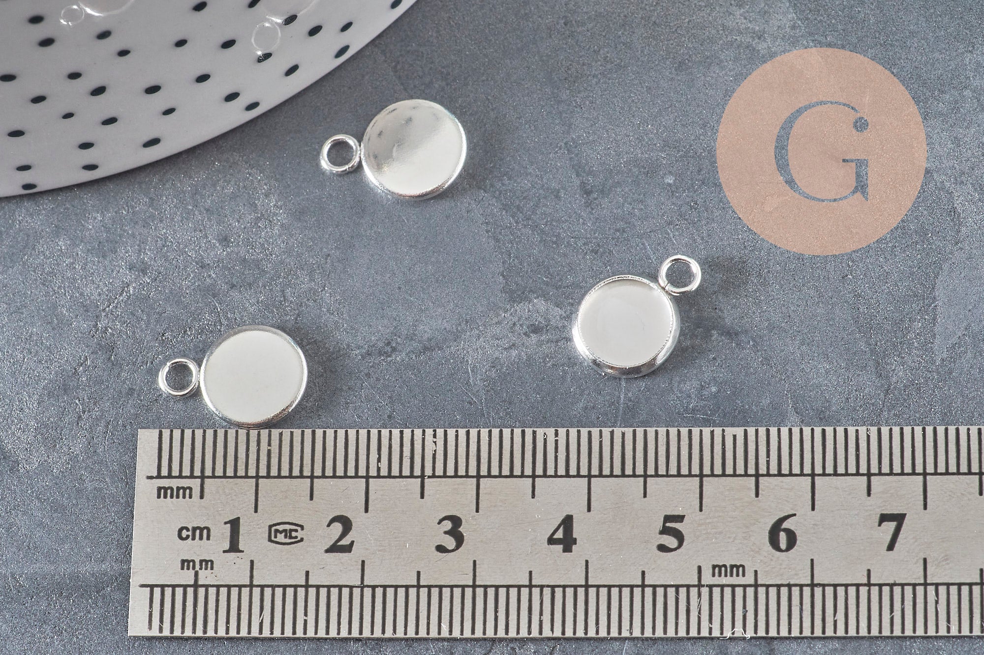Gingerlily Pendentifs Cabochon G11192 support acier 8mm