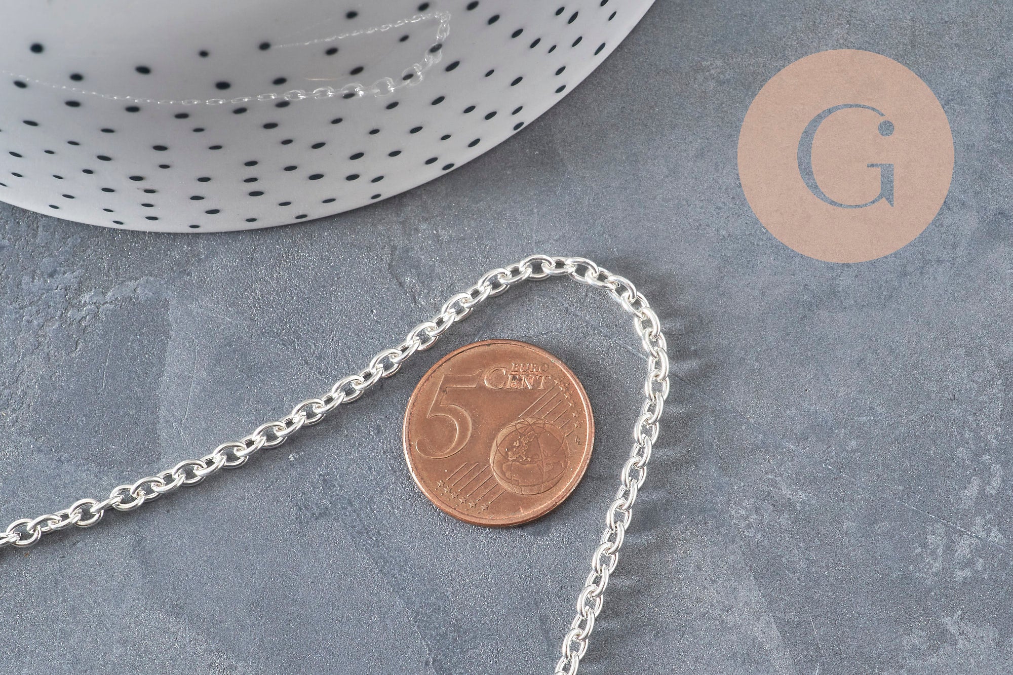 Gingerlily Chaîne forçat argenté 4mm 45,5cm l'unité