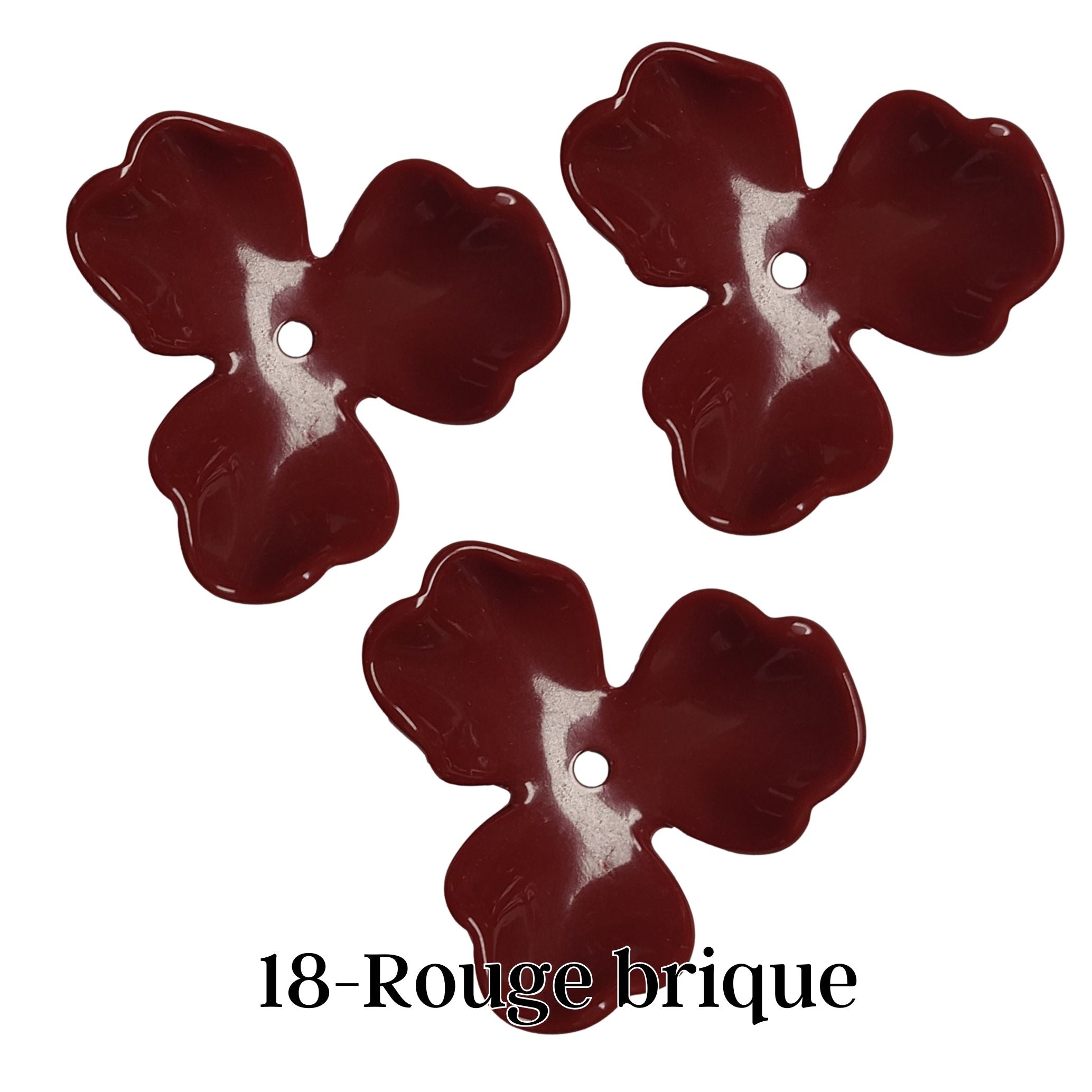 ARTSHOP Flower power 18 fleur orchidée perle 40mm rouge brique
