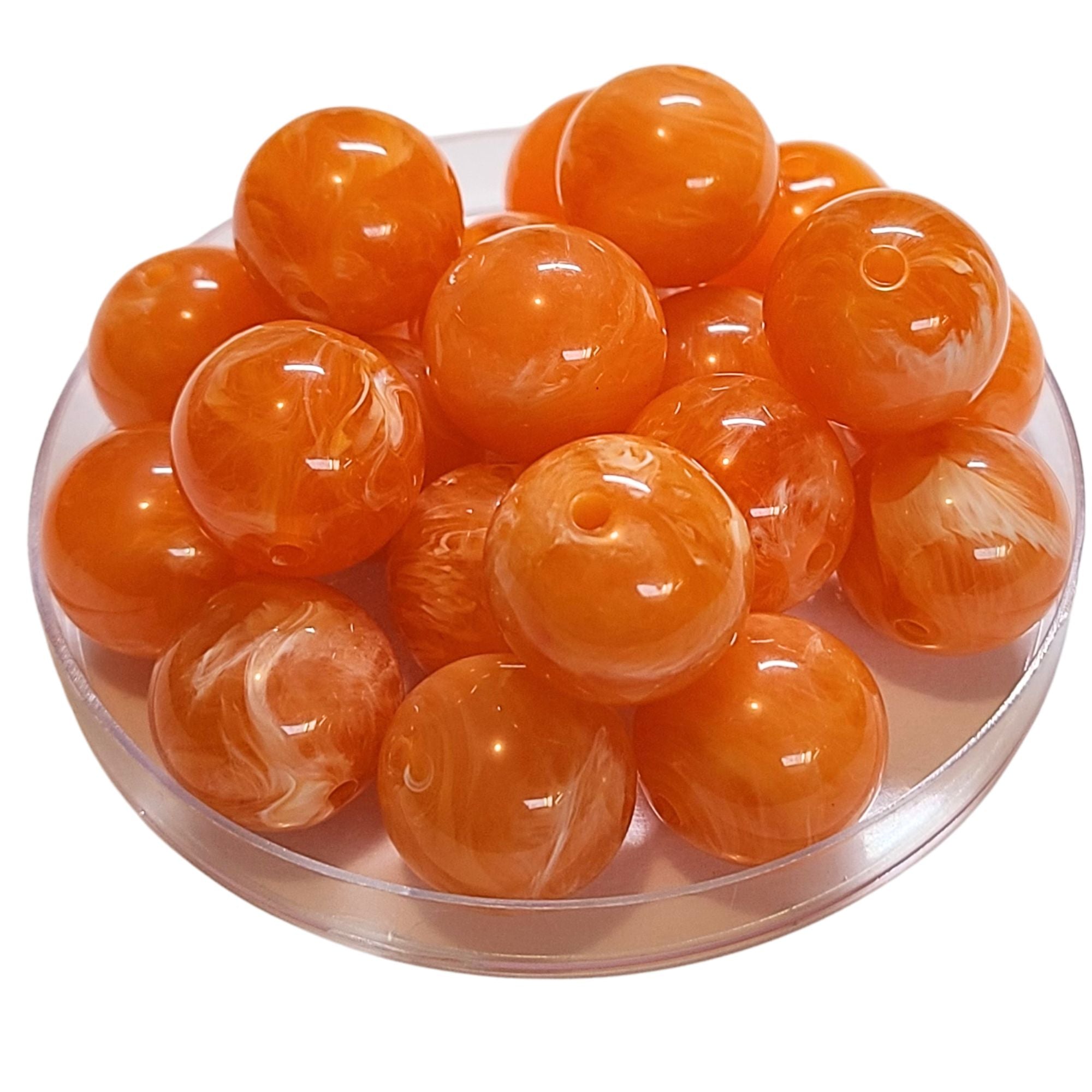 ARTSHOP Boules 20MM boule acrylique orange marbré x1 brillante