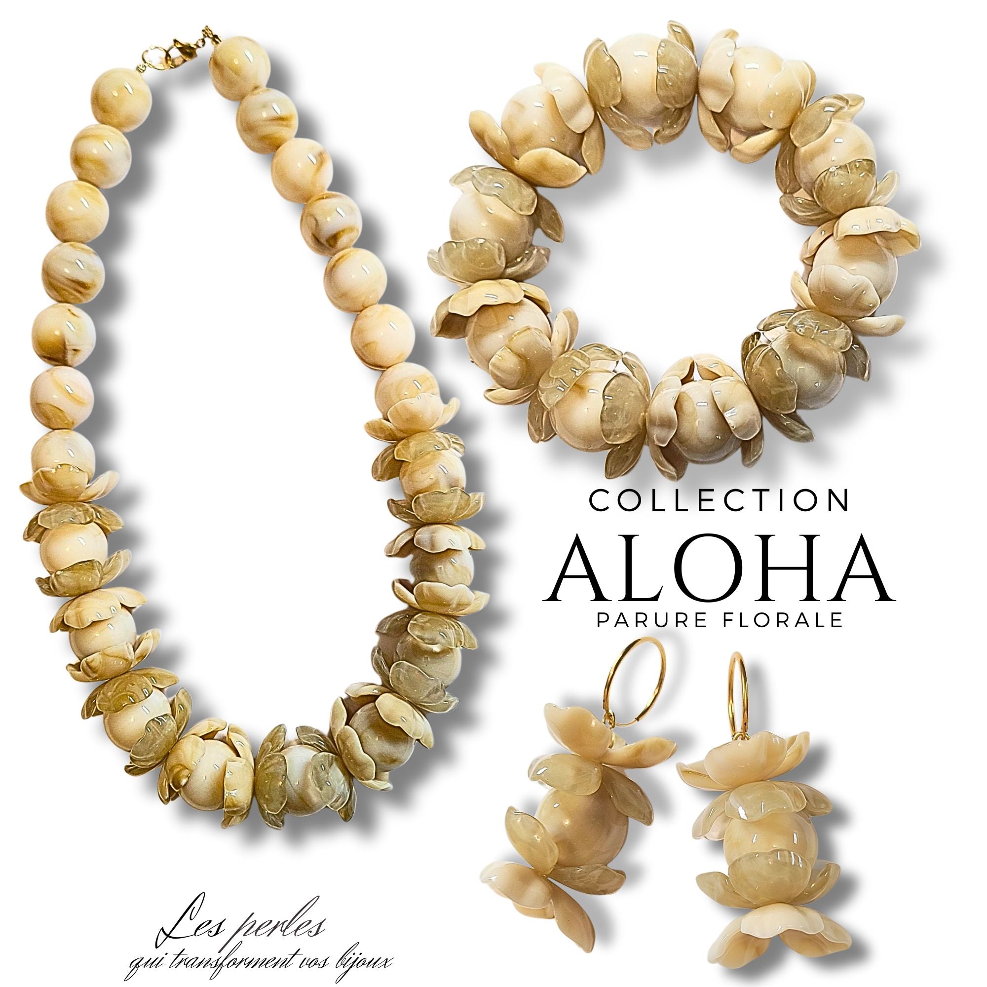ARTSHOP Bijoux en KITS Aloha kit bracelet praliné fleurs