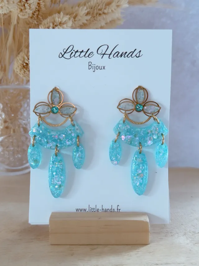 Little Hands Bijoux Naya boucles d'oreilles Blue Opal