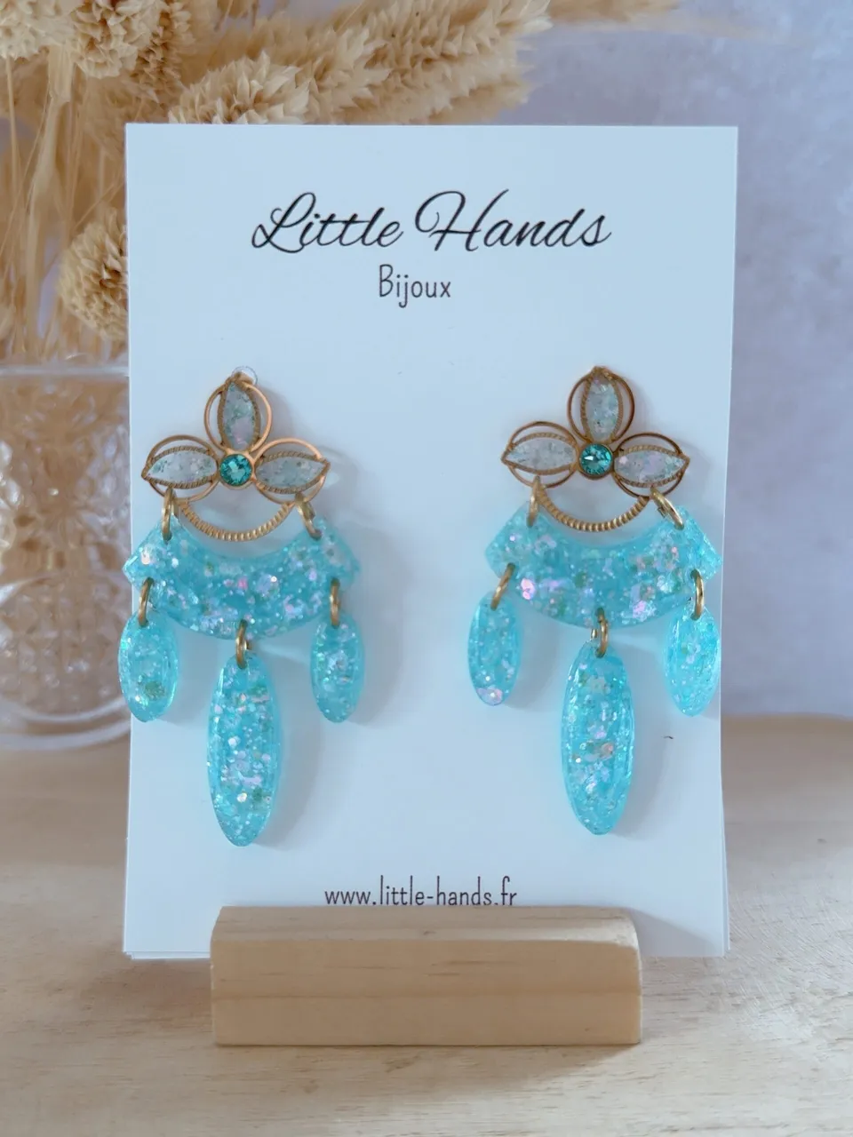 Little Hands Bijoux Naya boucles d'oreilles Blue Opal