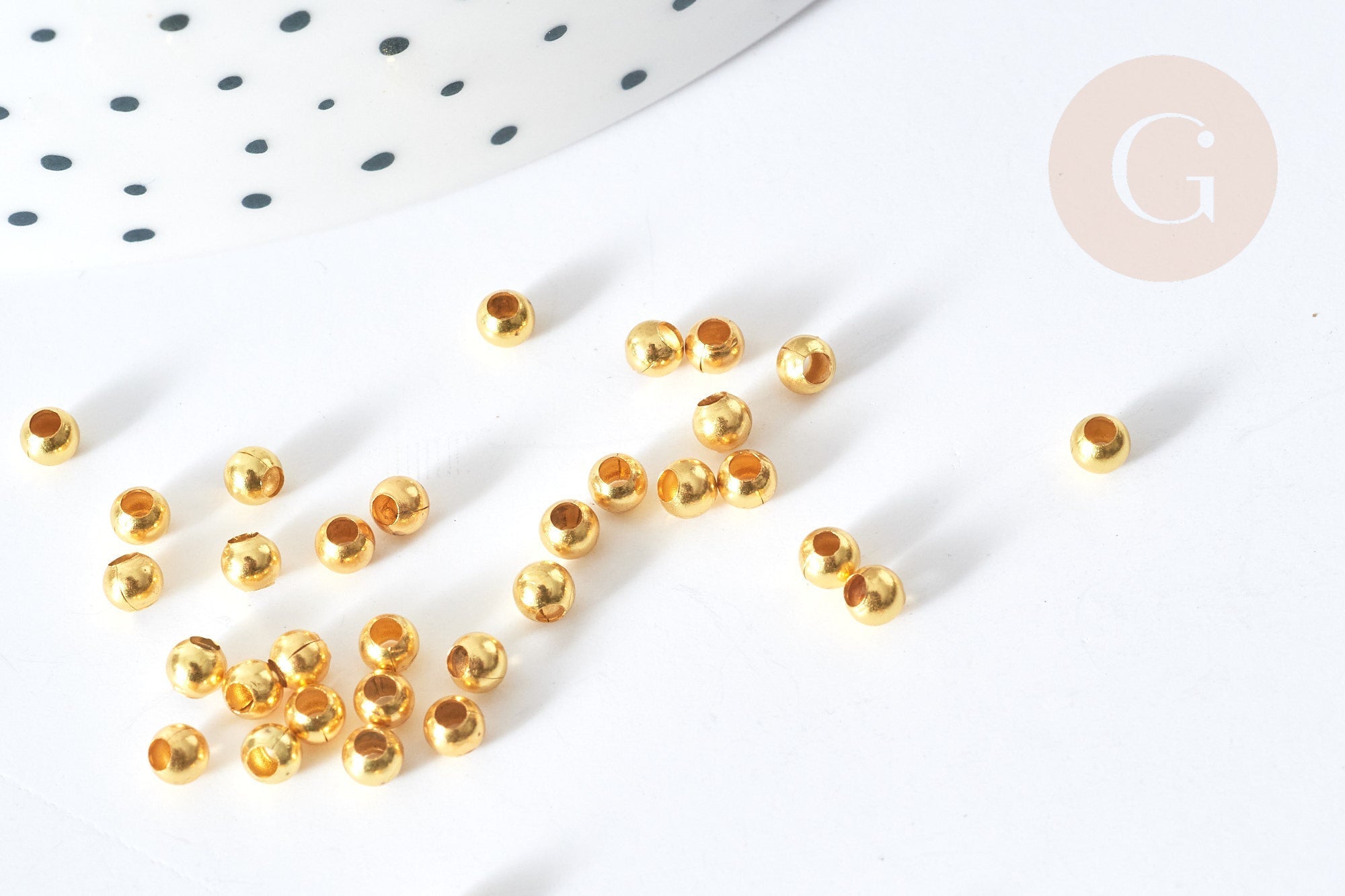Gingerlily Perles DIY perles intercalaires G8148 laiton doré 3mm 5g