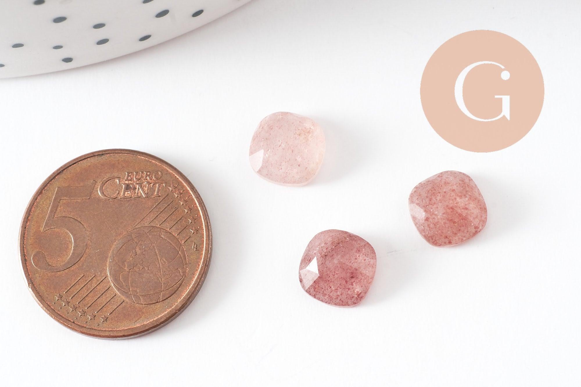 Gingerlily Quartz Fraise Cabochon Carré 8x8mm x1 Naturel