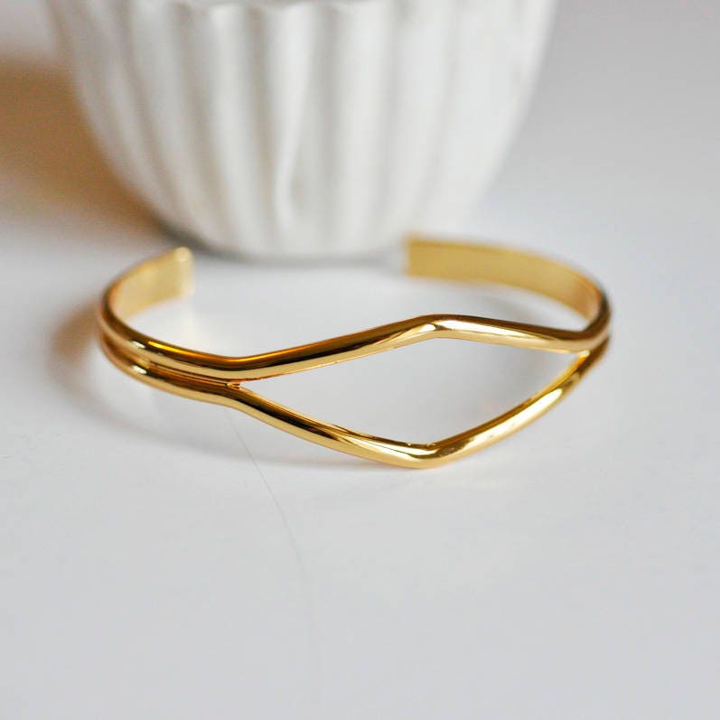 Gingerlily Accessoires Bracelet jonc G10174 plaqué or 16K 64mm