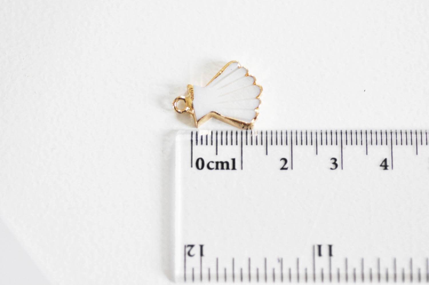Gingerlily MARTINE pendentif coquillage nacre blanche doré 18mm