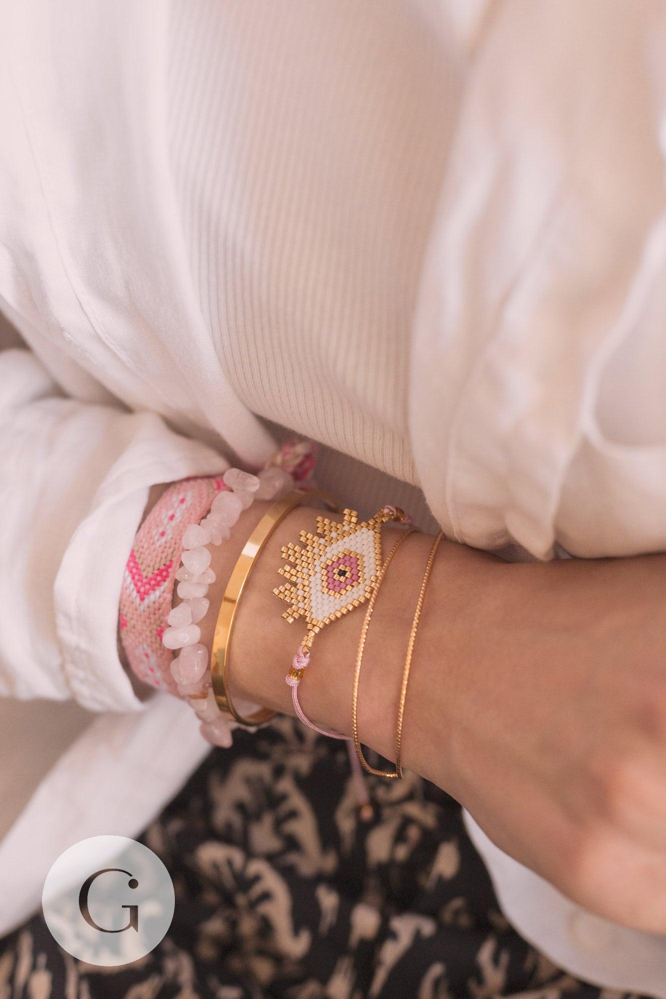Gingerlily G0653 bracelet jonc laiton doré 16K 60mm