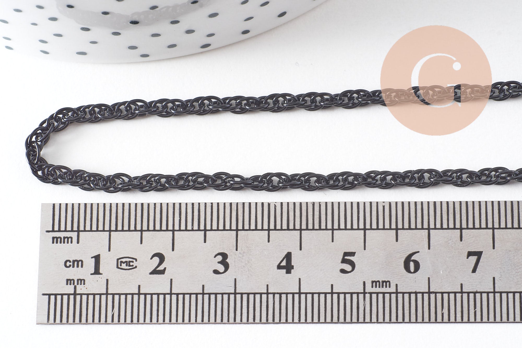 Gingerlily maille G1373 chaîne noire 2,8 mm 4 mètres